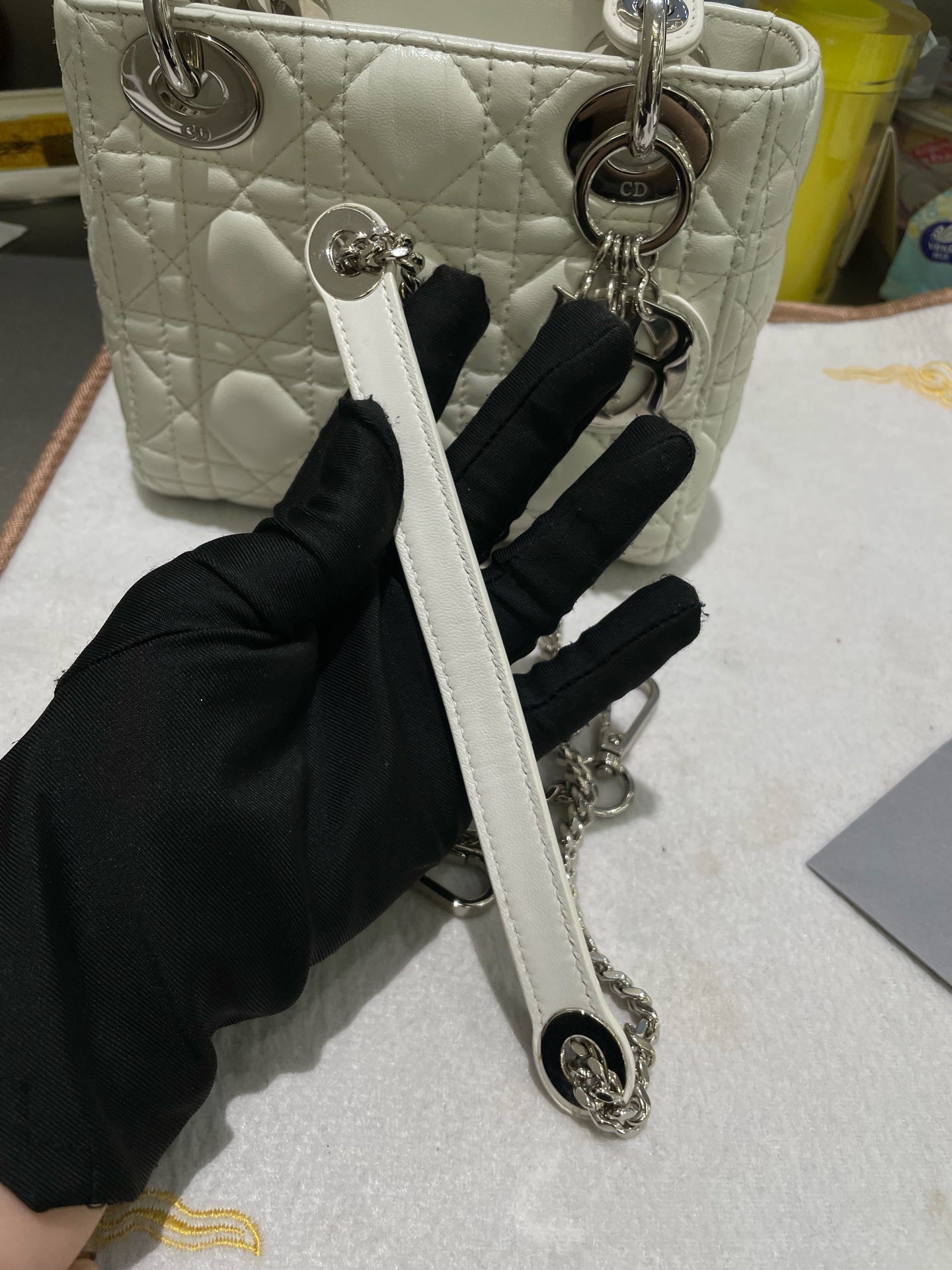 Dior - Lady Dior - Leather - White - (mini)