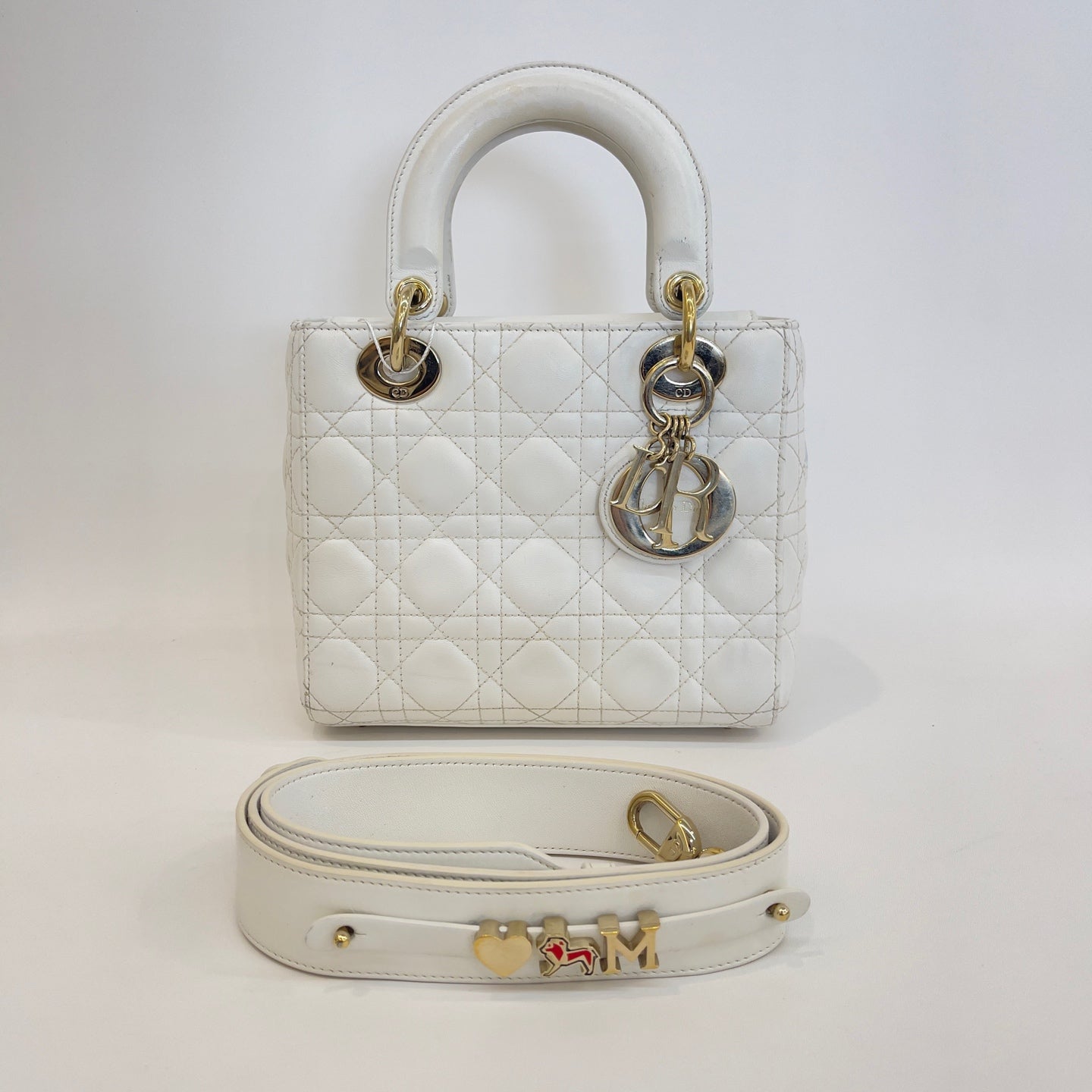 Dior - Lady Dior - Leather - White - (small)