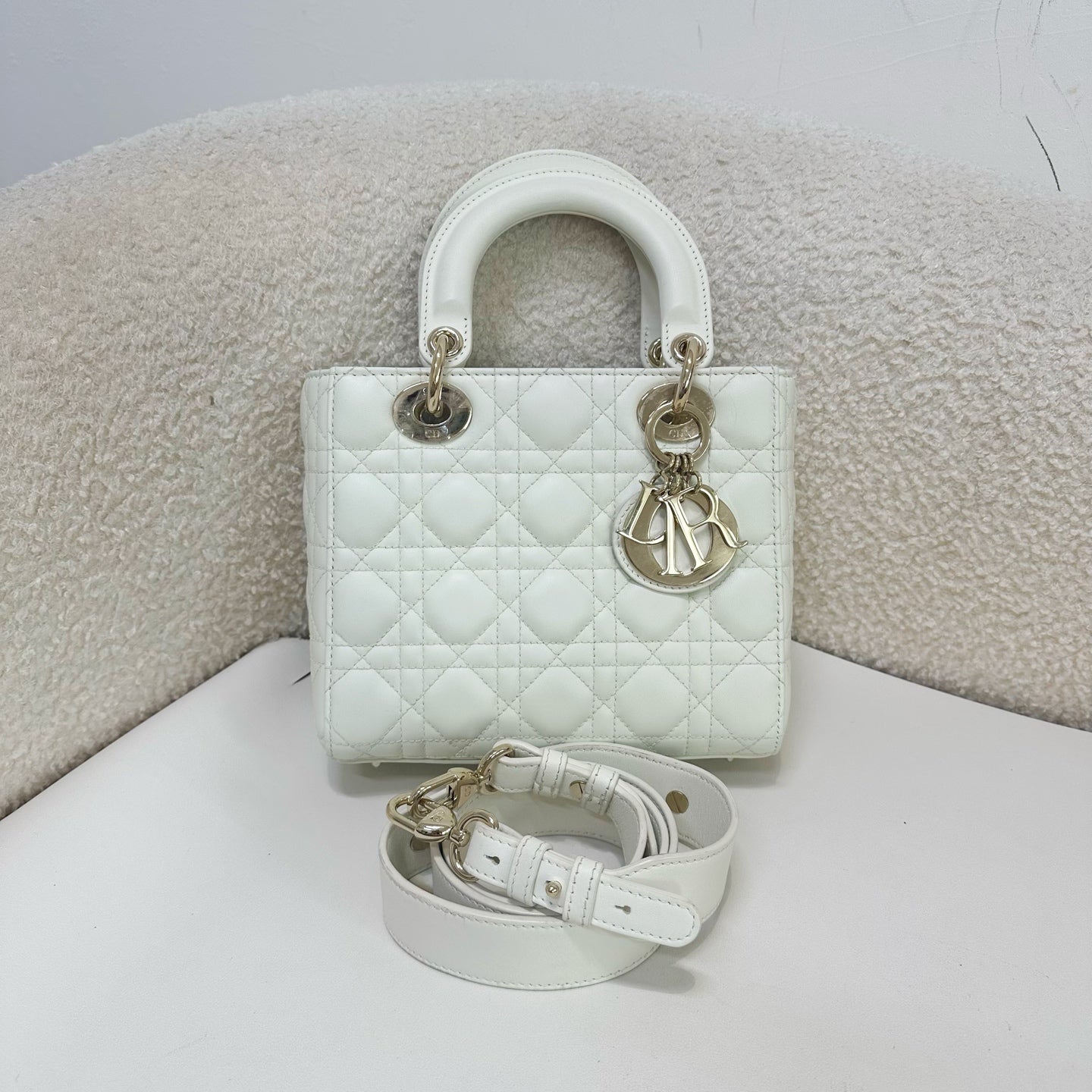 Dior - Lady Dior - Leather - White - (small)
