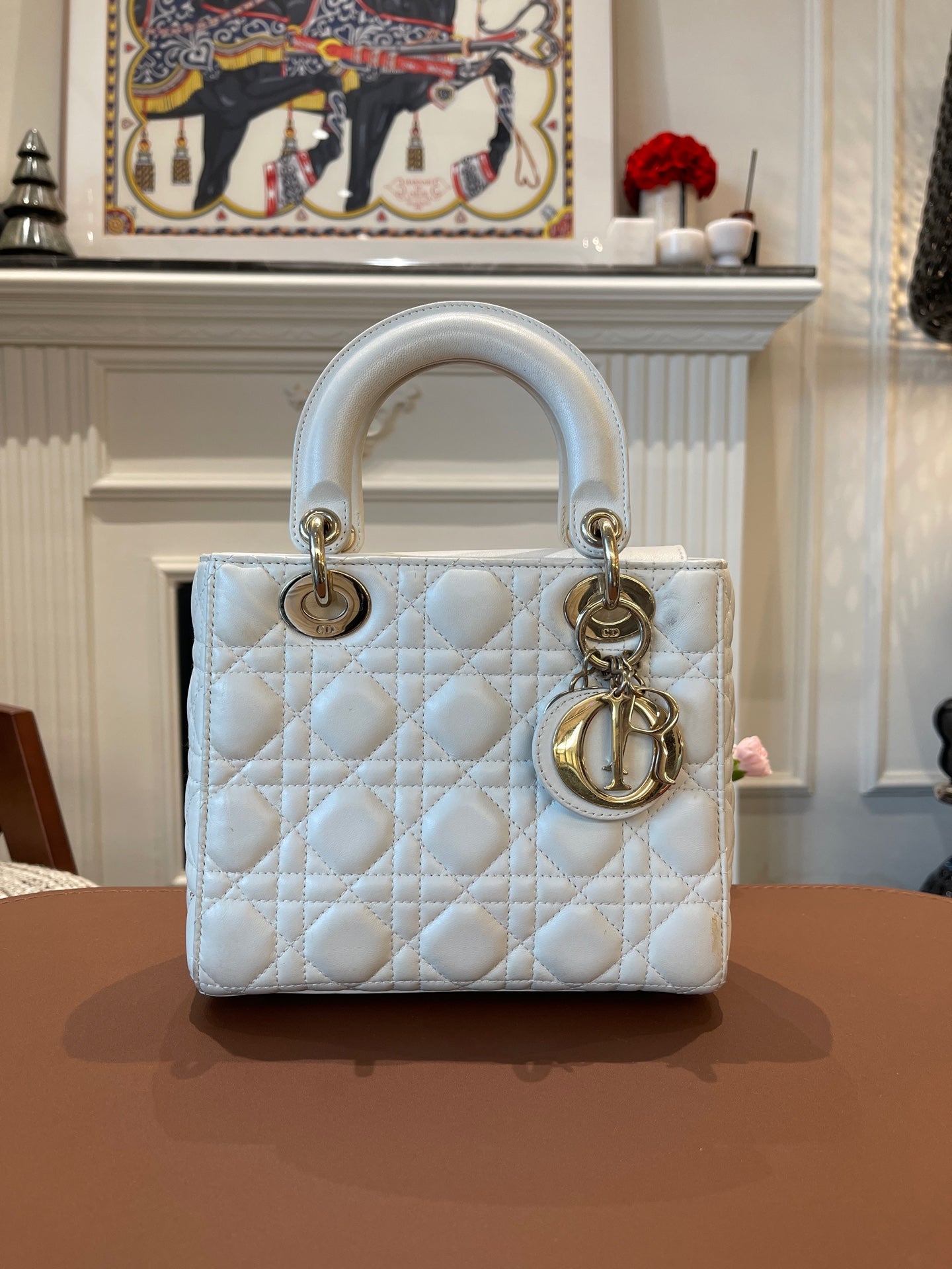 Dior - Lady Dior - Leather - White - (small)