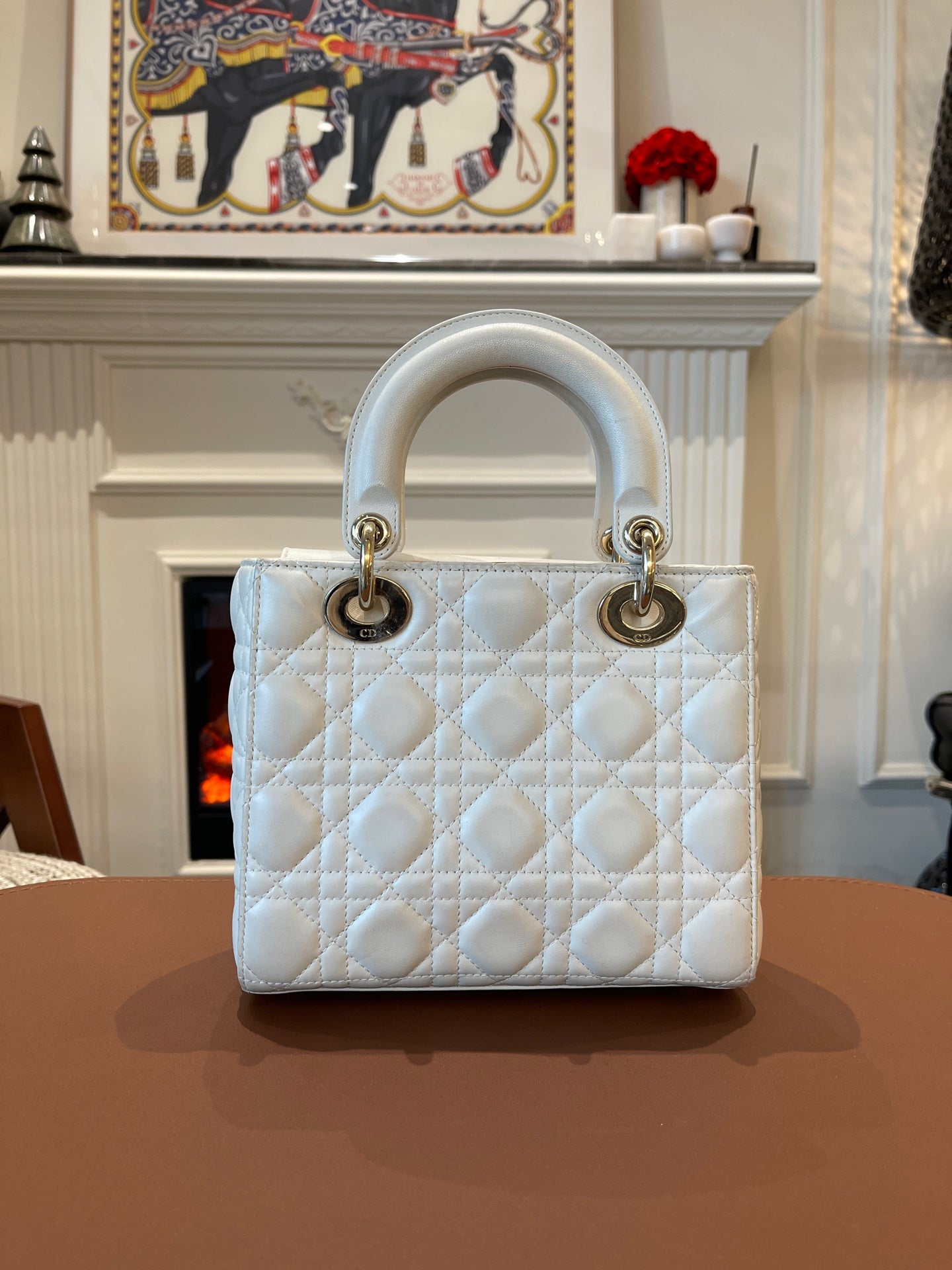 Dior - Lady Dior - Leather - White - (small)