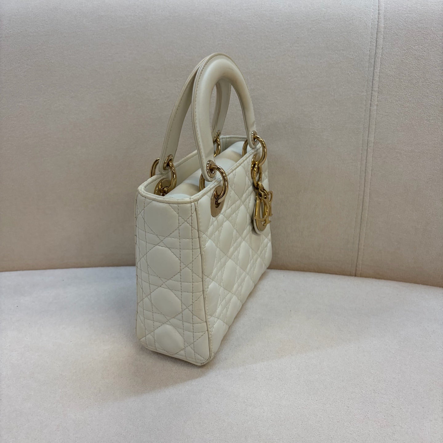 Dior - Lady Dior - Leather - White - (small)