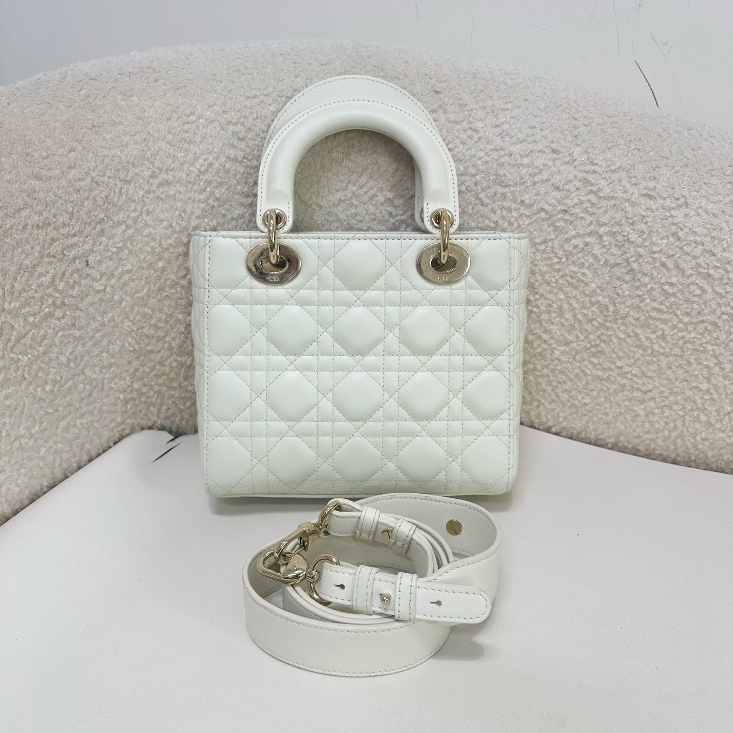 Dior - Lady Dior - Leather - White - (small)