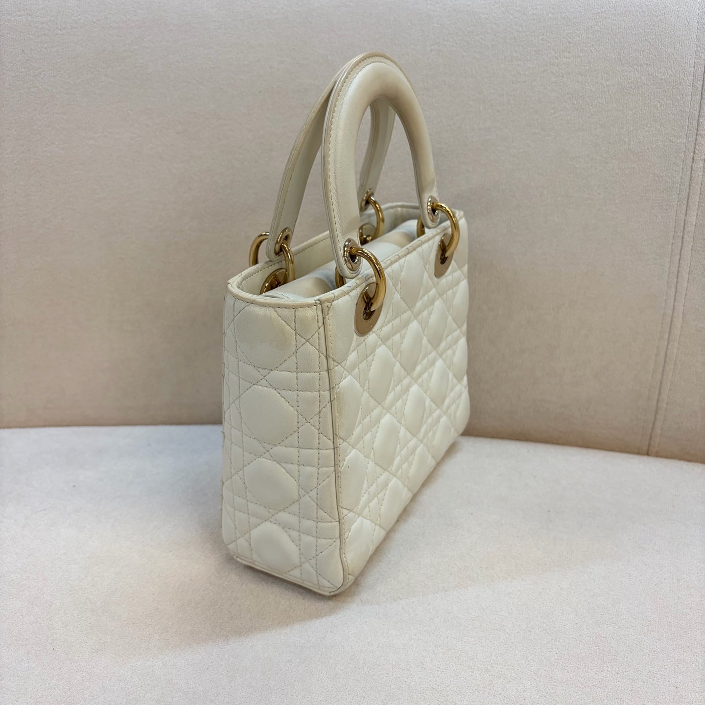 Dior - Lady Dior - Leather - White - (small)