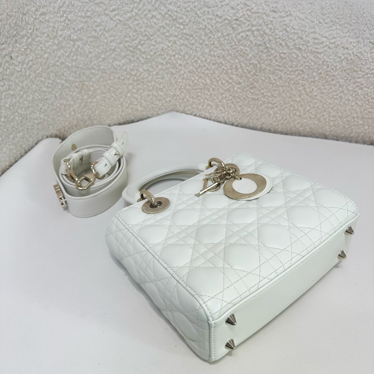 Dior - Lady Dior - Leather - White - (small)