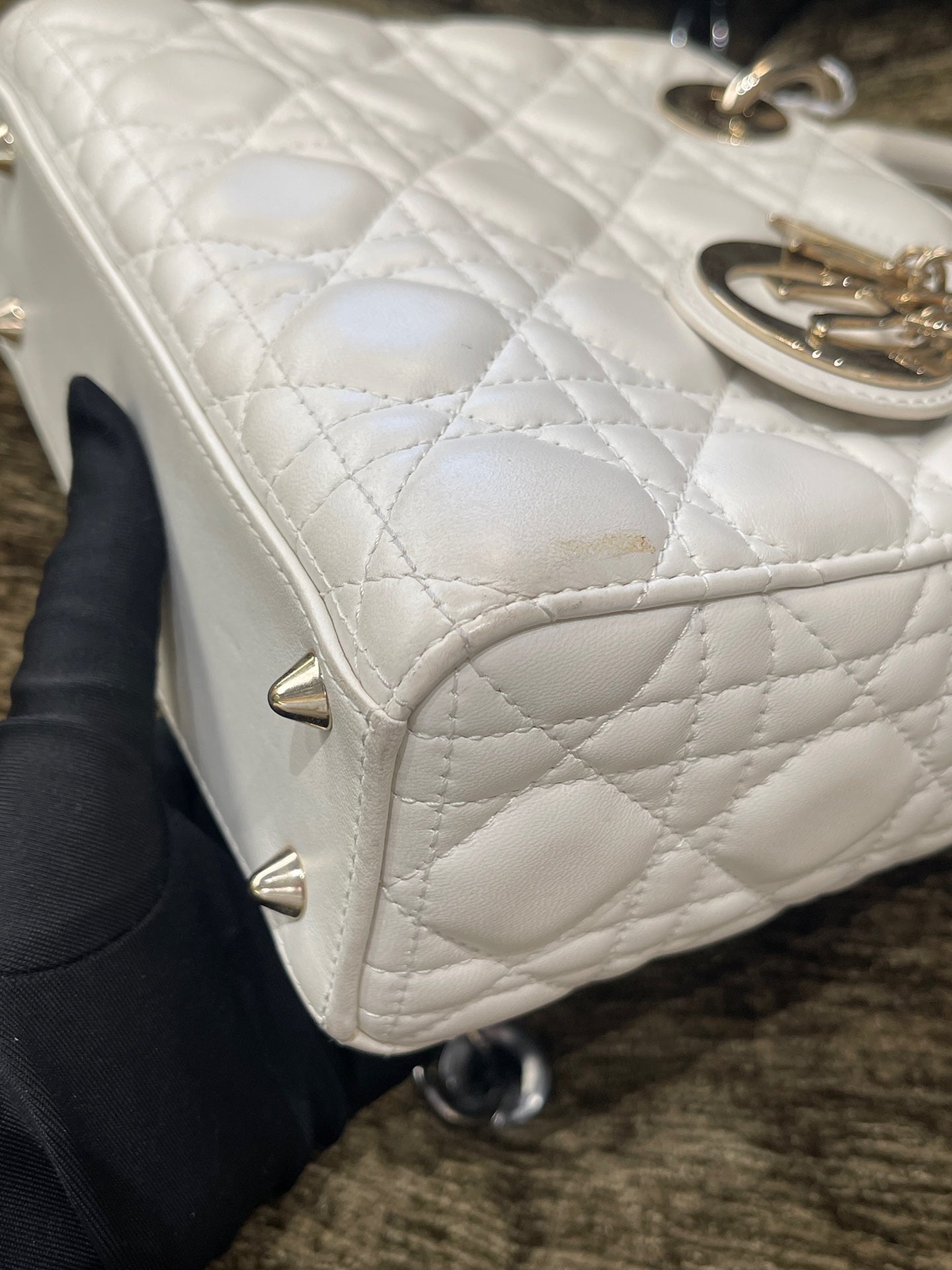 Dior - Lady Dior - Leather - White - (small)