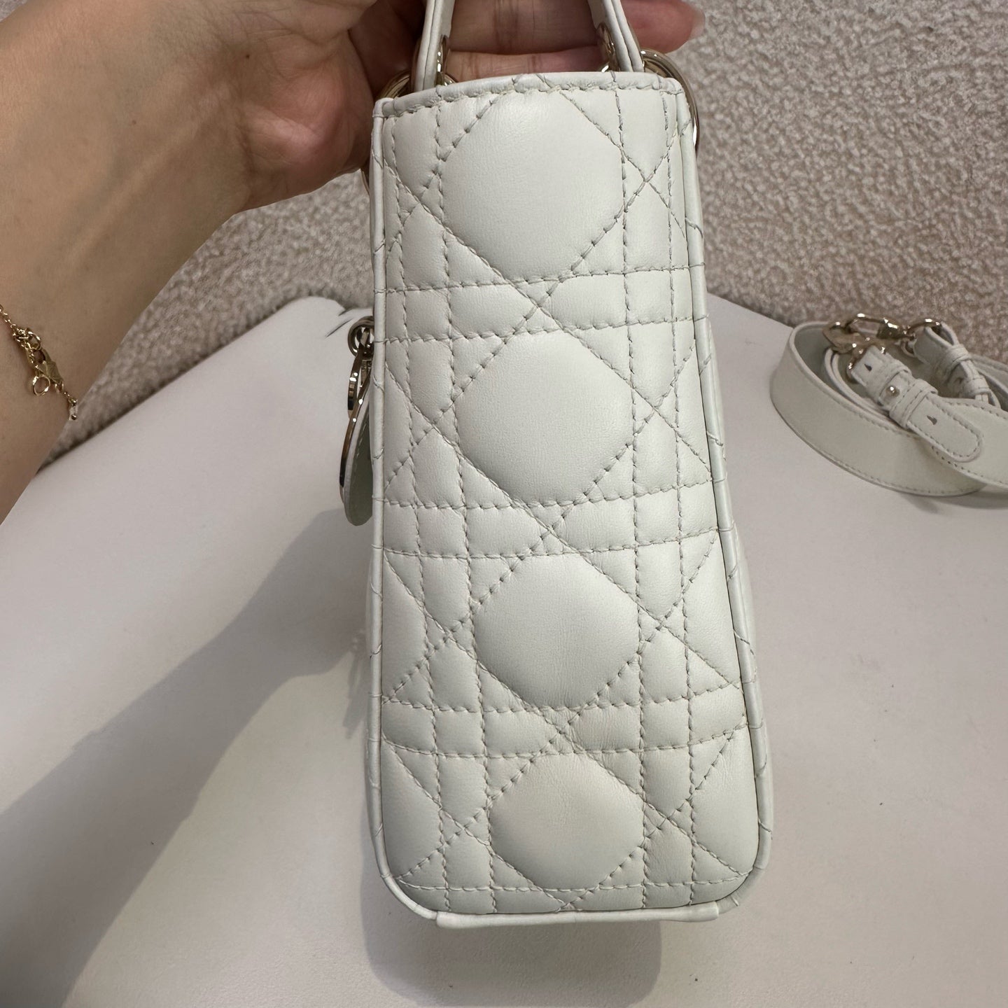Dior - Lady Dior - Leather - White - (small)