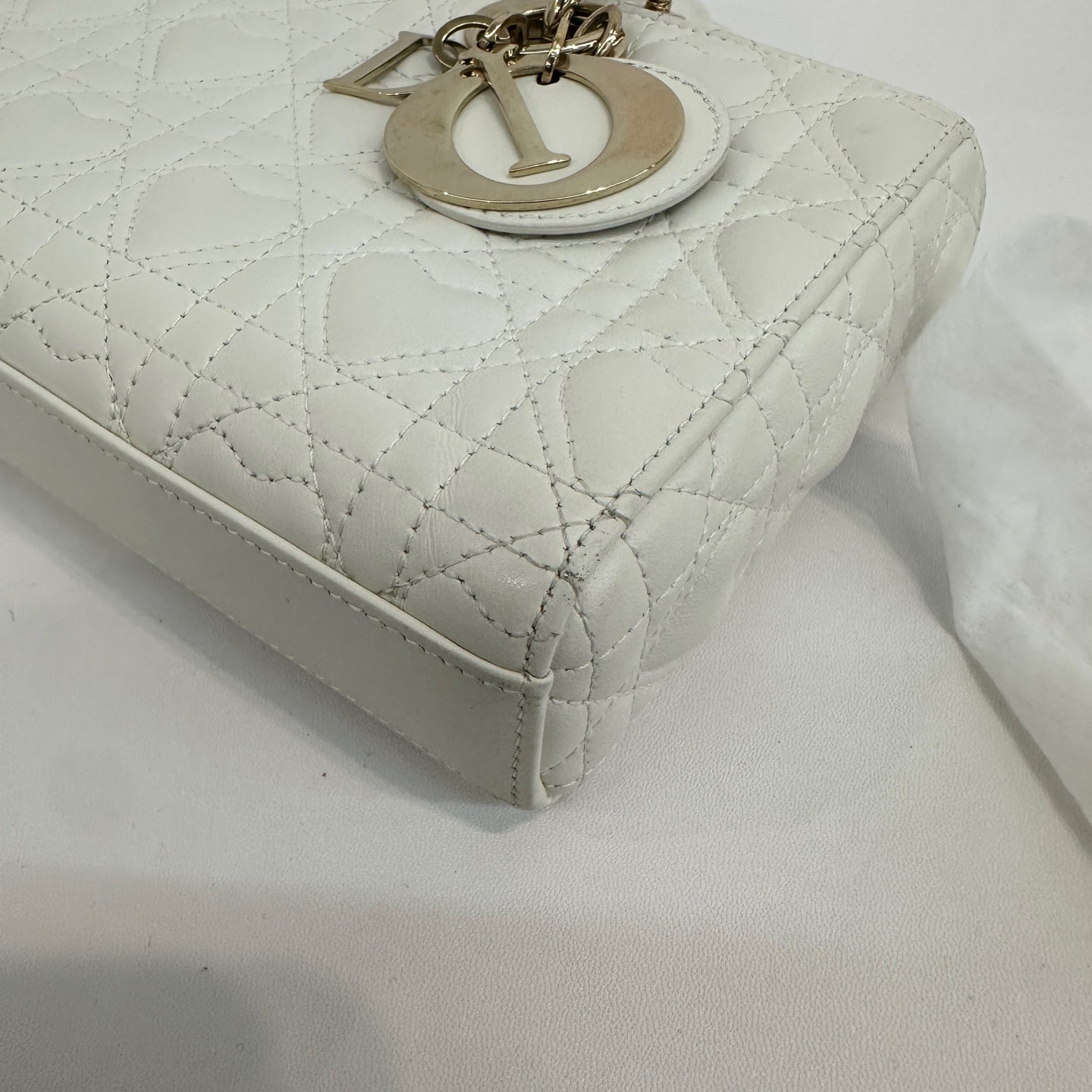 Dior - Lady Dior - Leather - White - (small)