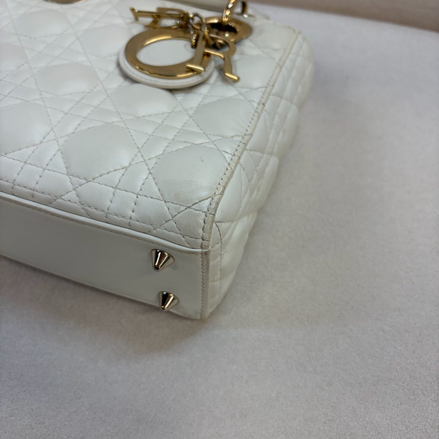Dior - Lady Dior - Leather - White - (small)