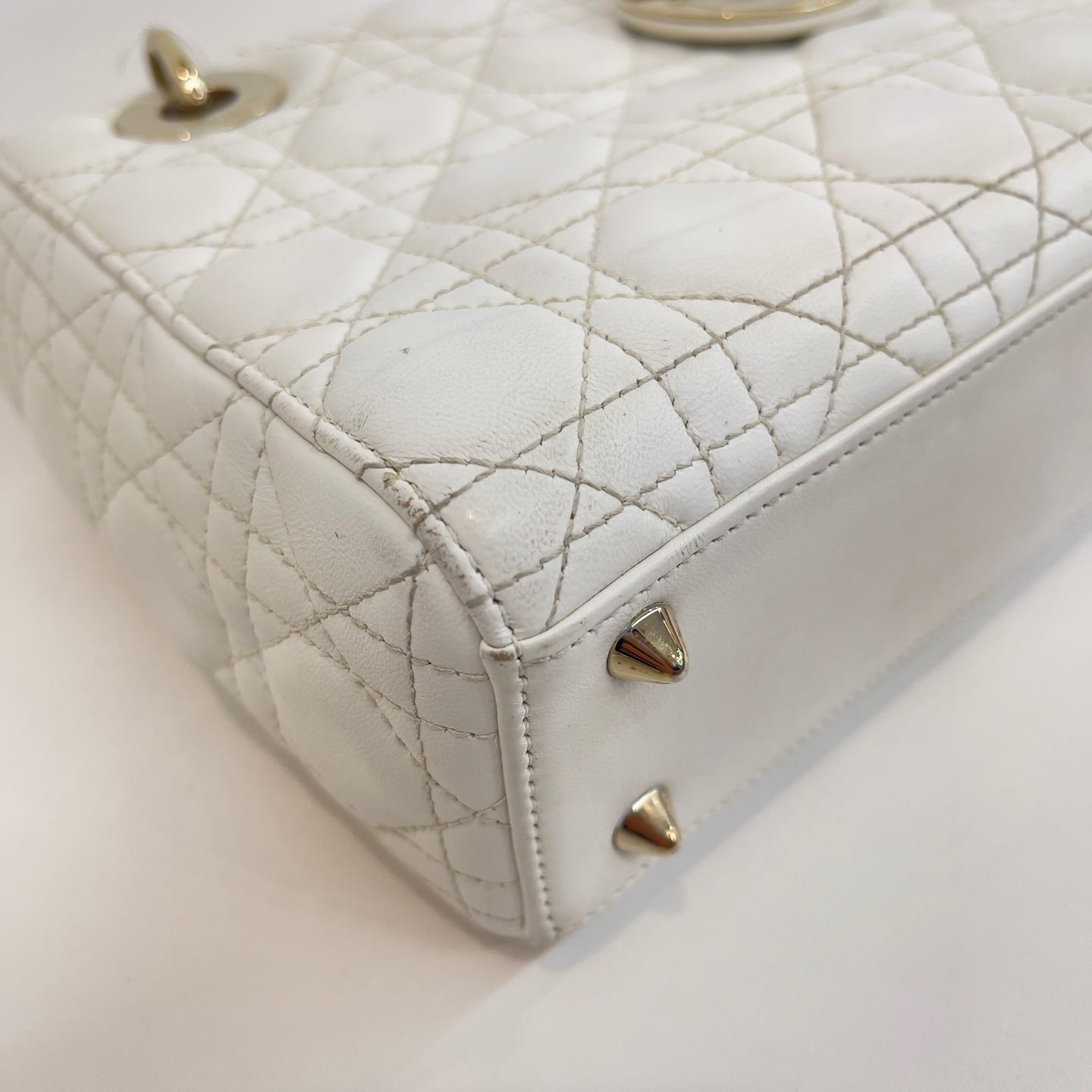 Dior - Lady Dior - Leather - White - (small)