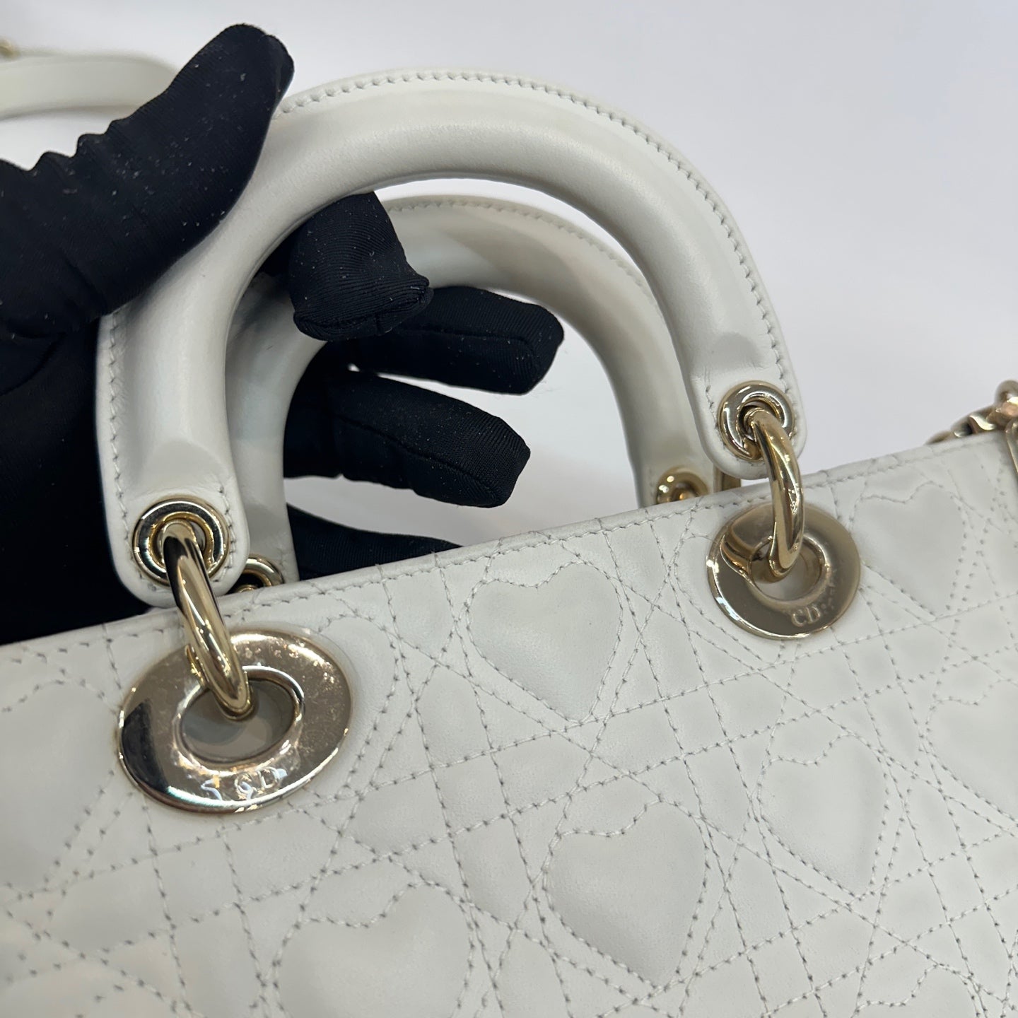 Dior - Lady Dior - Leather - White - (small)