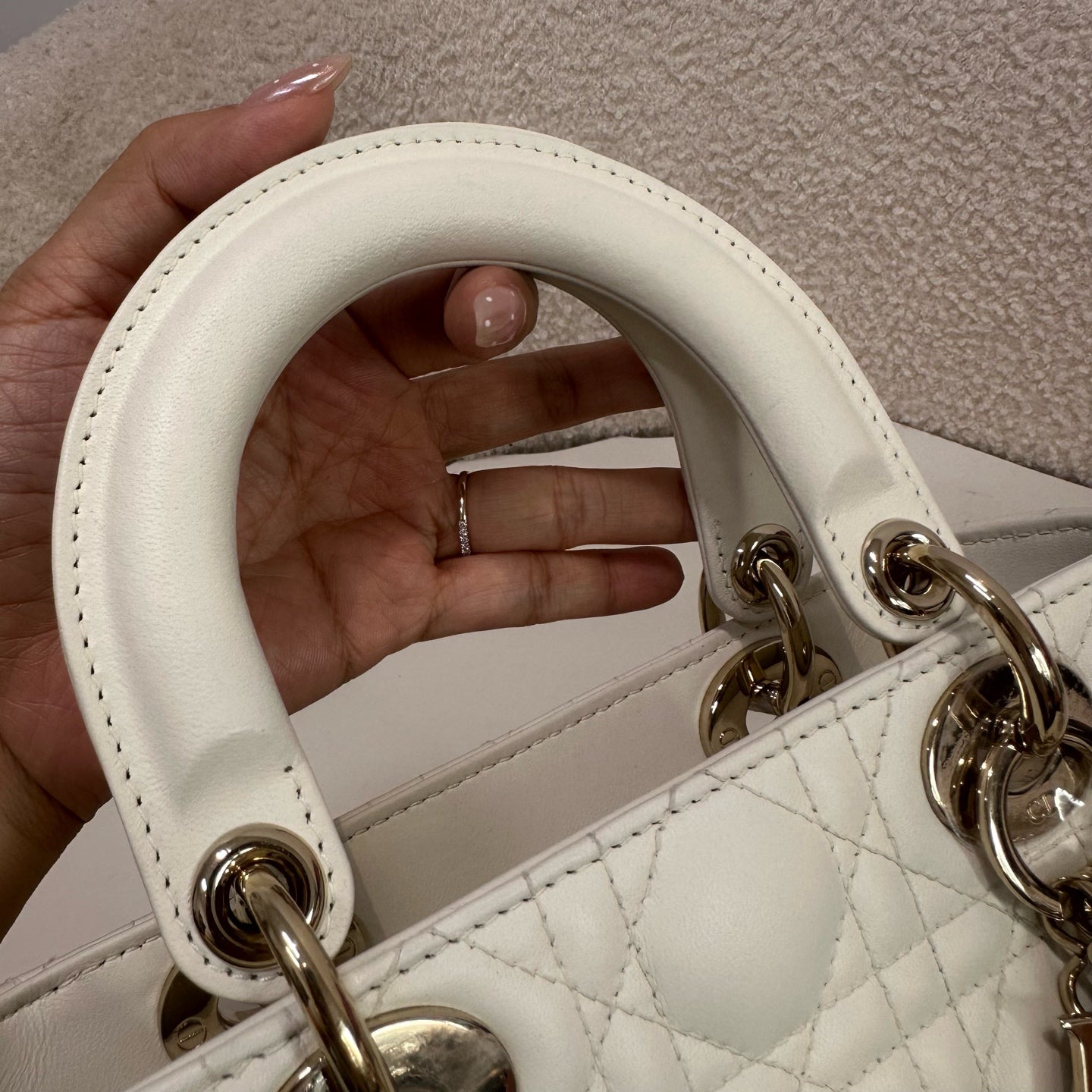 Dior - Lady Dior - Leather - White - (small)