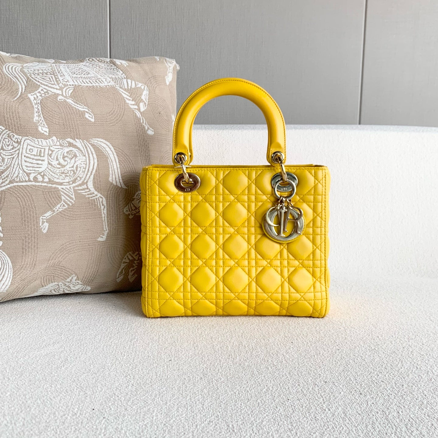Dior - Lady Dior - Leather - Yellow - (medium)