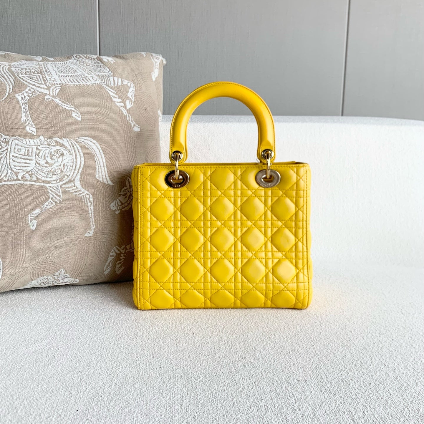 Dior - Lady Dior - Leather - Yellow - (medium)
