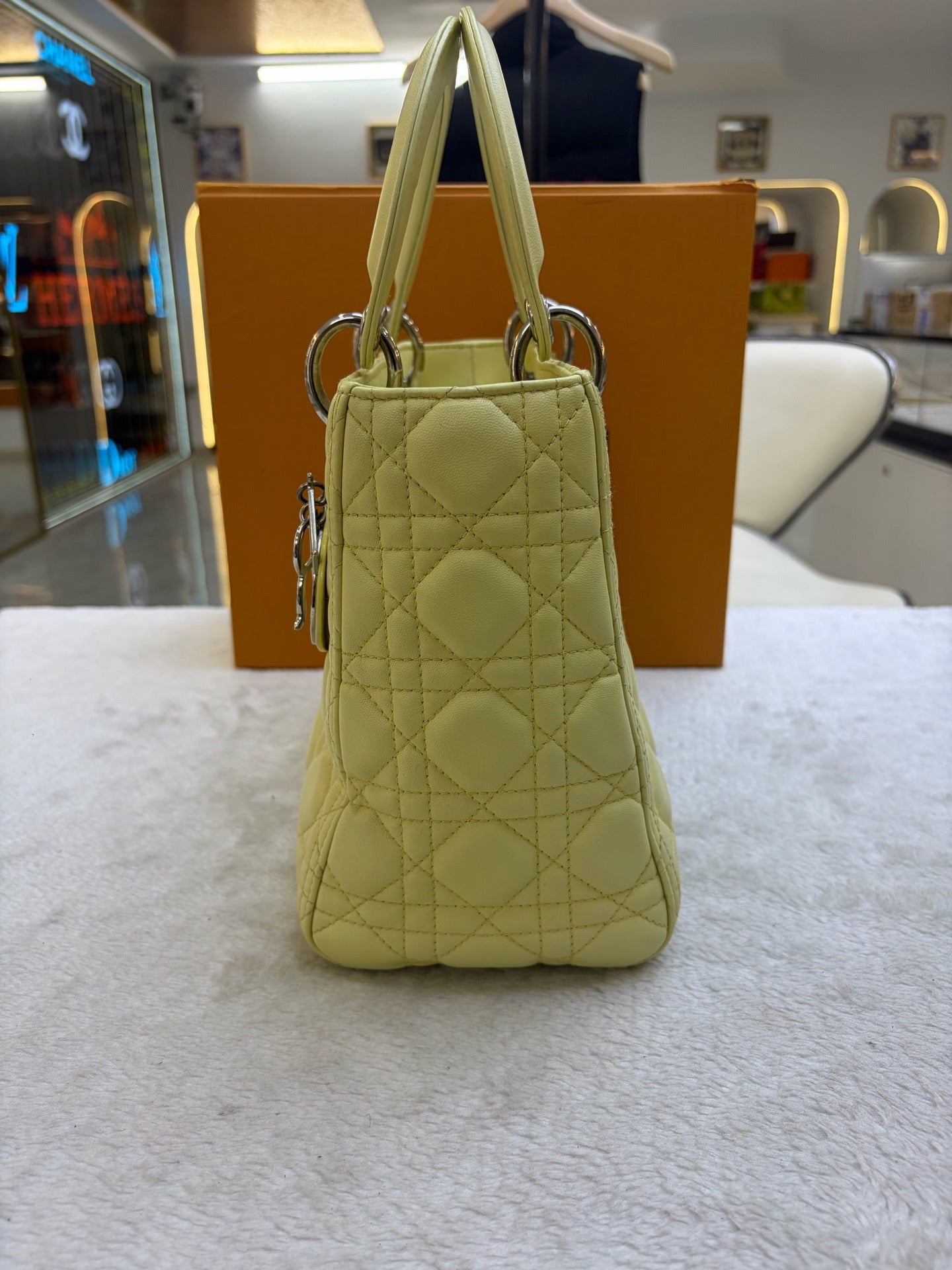 Dior - Lady Dior - Leather - Yellow - (medium)