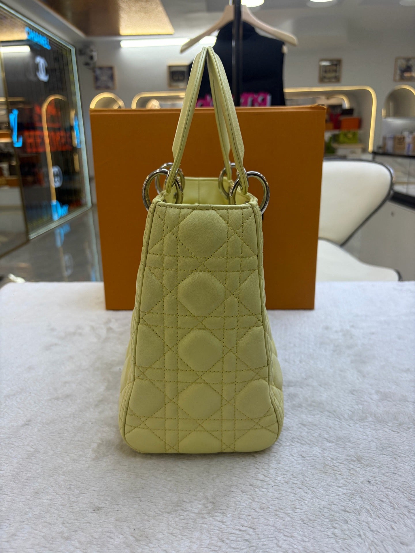 Dior - Lady Dior - Leather - Yellow - (medium)