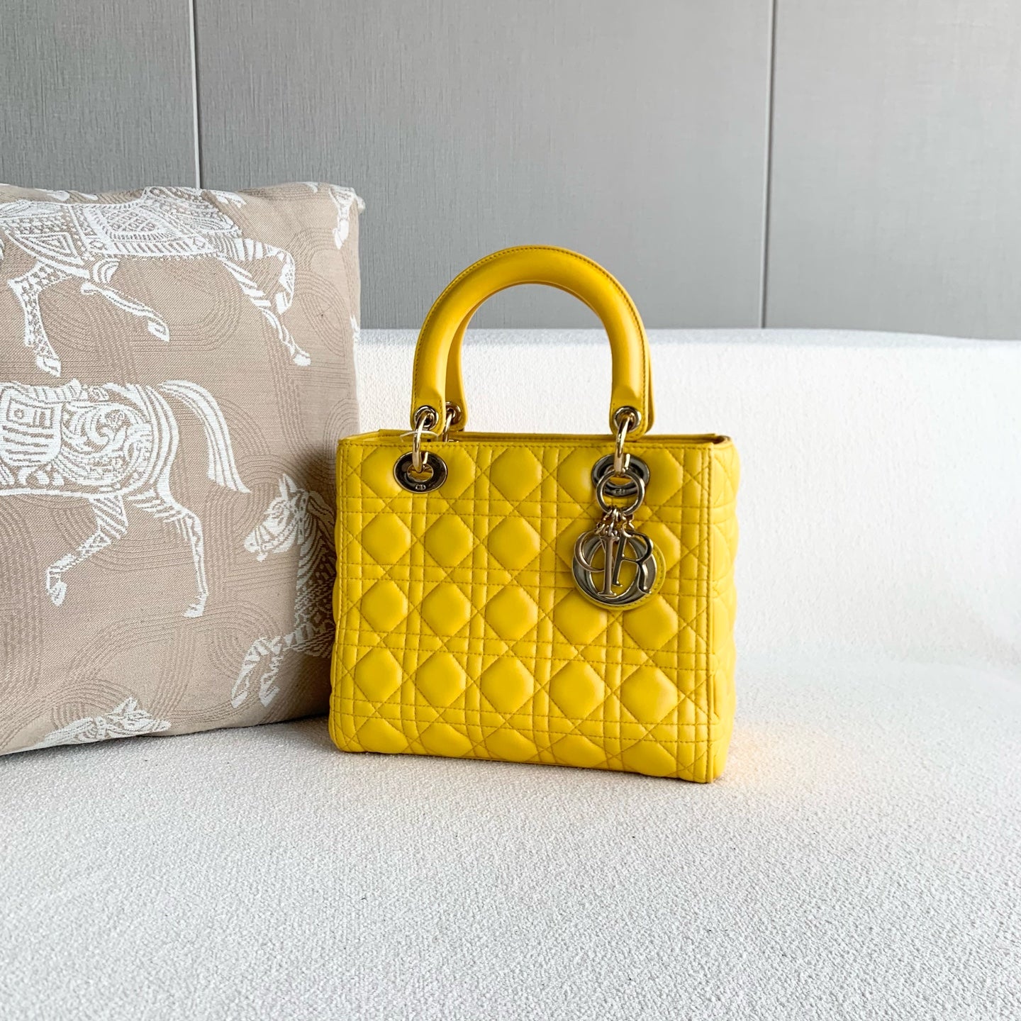 Dior - Lady Dior - Leather - Yellow - (medium)