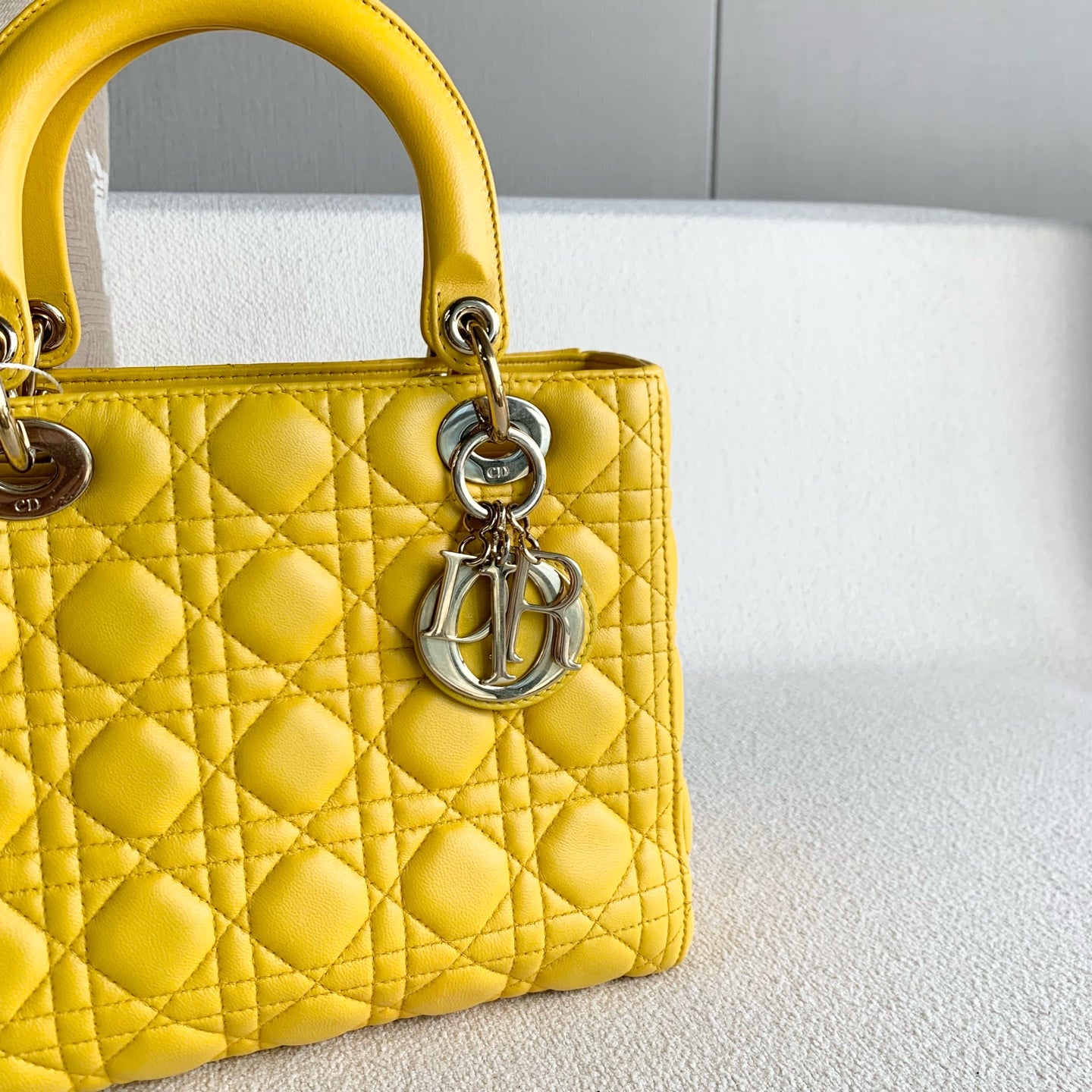 Dior - Lady Dior - Leather - Yellow - (medium)