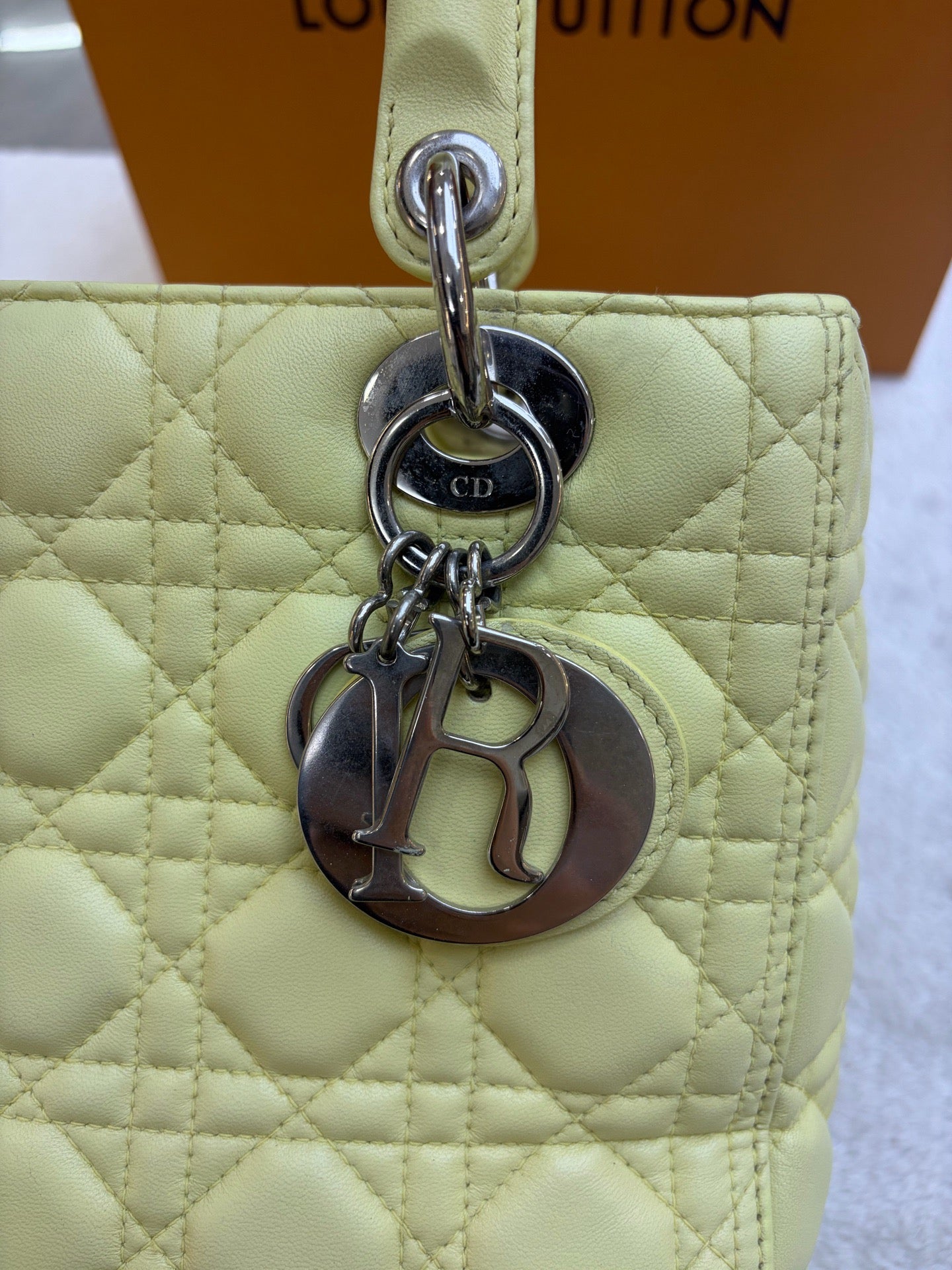 Dior - Lady Dior - Leather - Yellow - (medium)