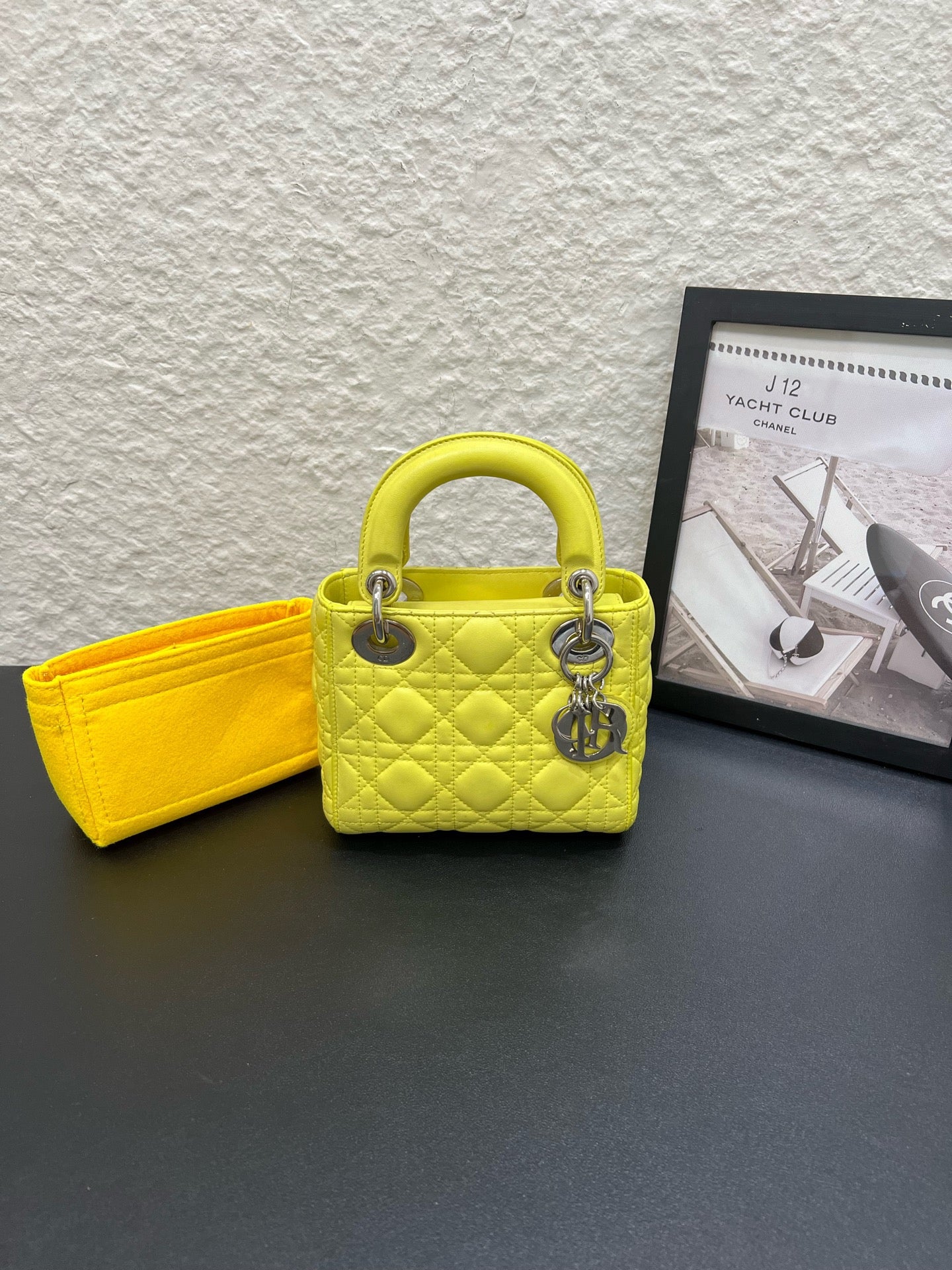 Dior - Lady Dior - Leather - Yellow - (mini)