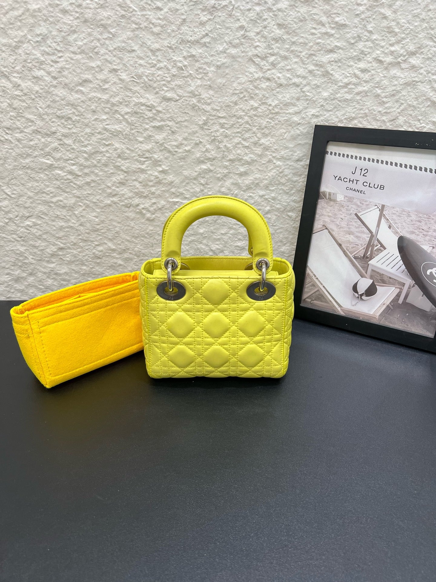 Dior - Lady Dior - Leather - Yellow - (mini)