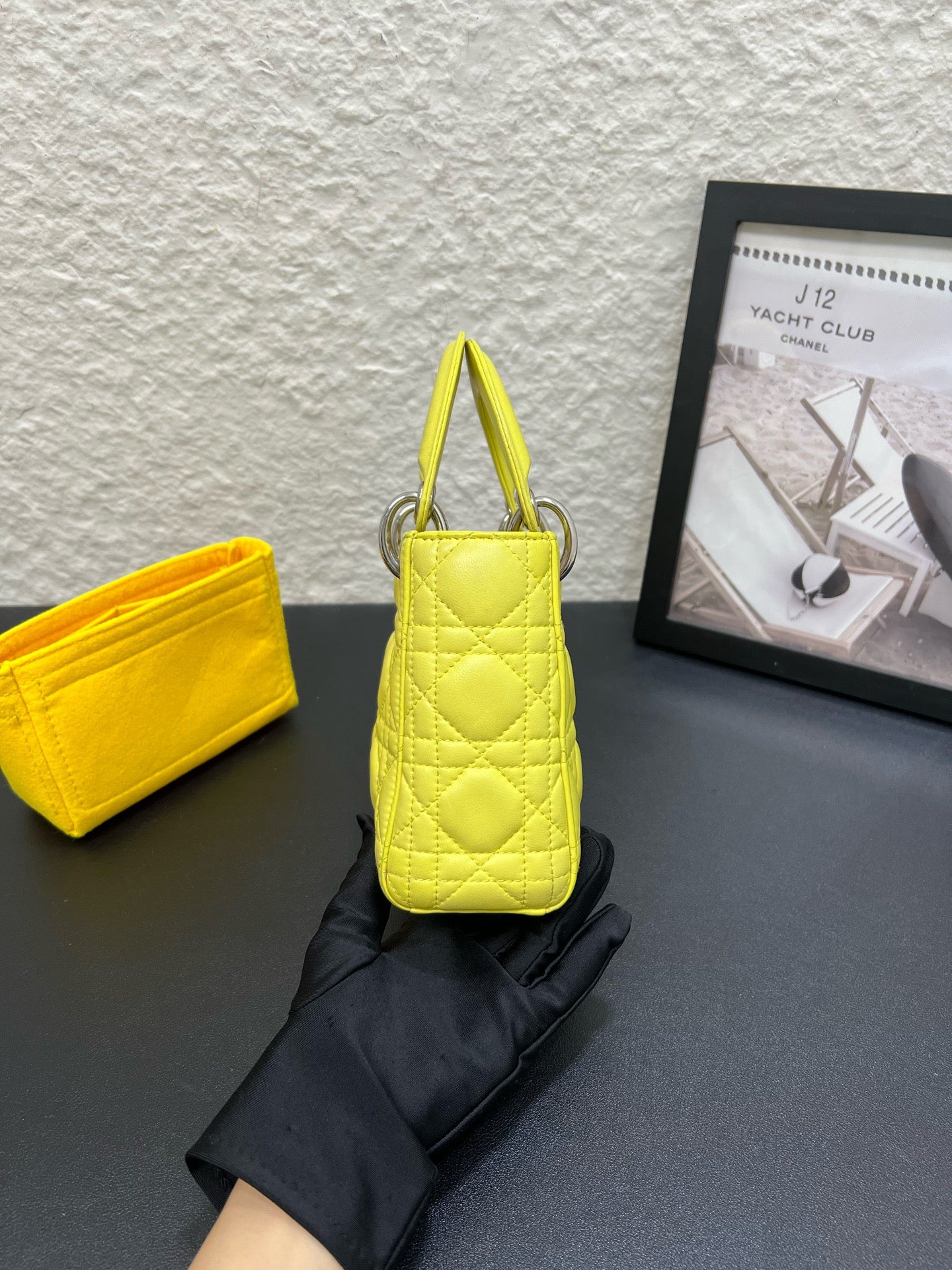 Dior - Lady Dior - Leather - Yellow - (mini)