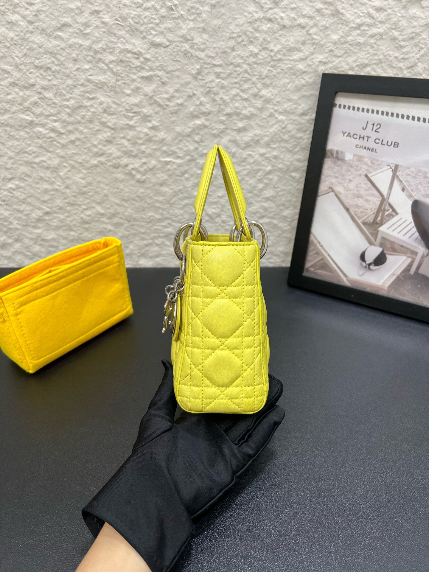 Dior - Lady Dior - Leather - Yellow - (mini)