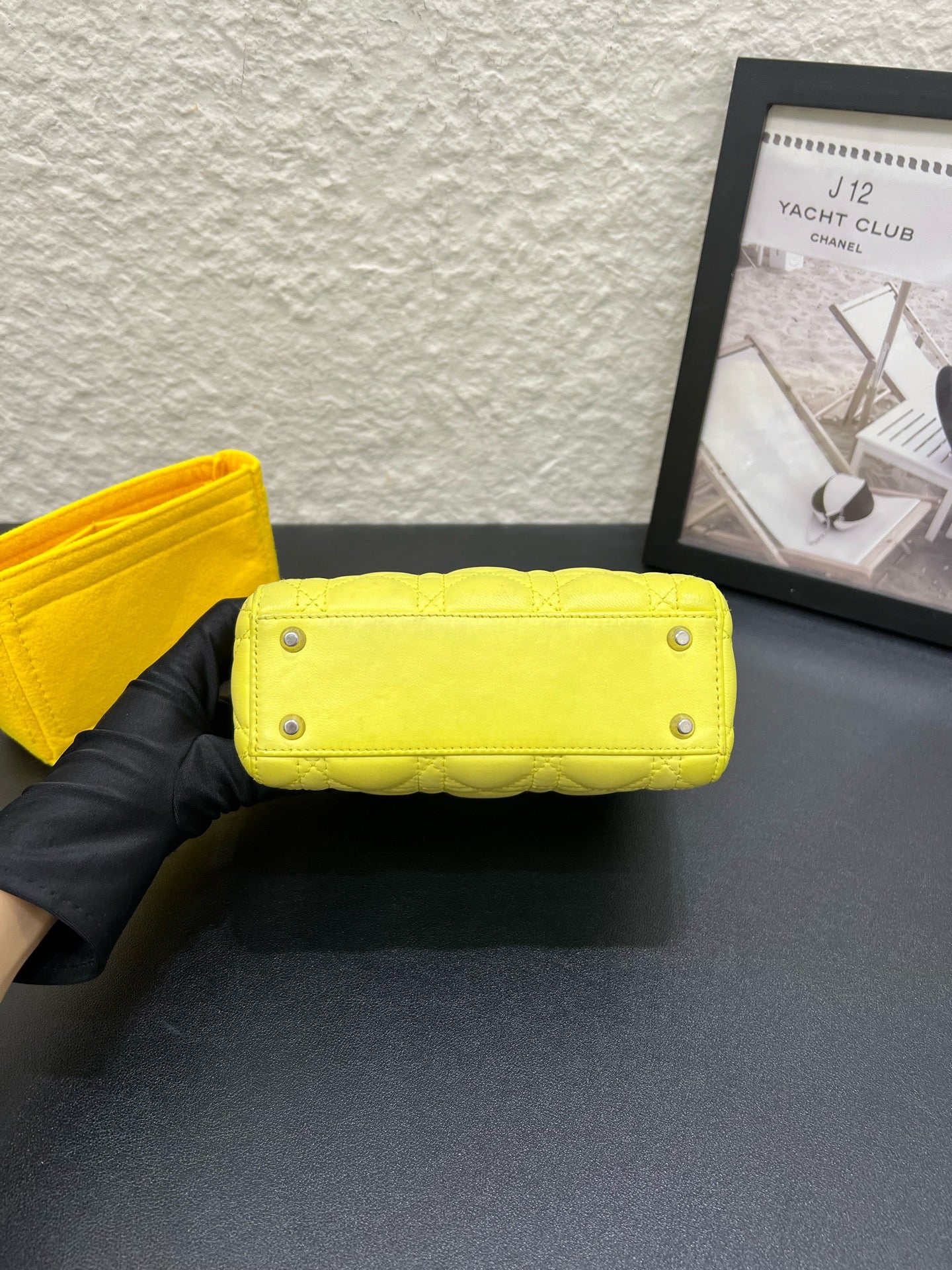 Dior - Lady Dior - Leather - Yellow - (mini)