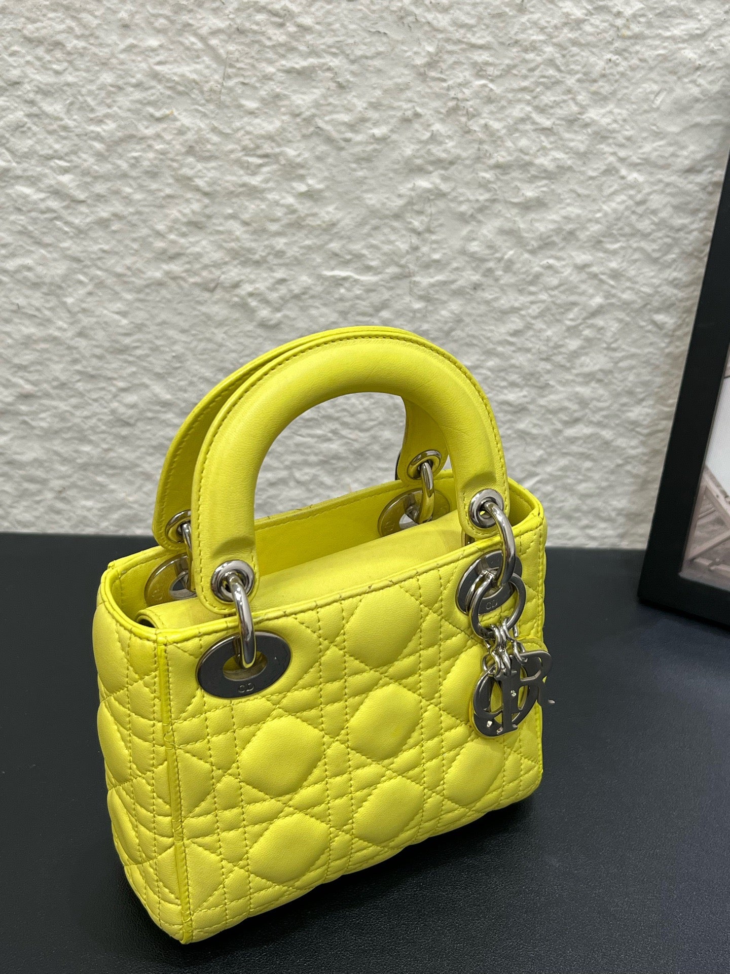 Dior - Lady Dior - Leather - Yellow - (mini)