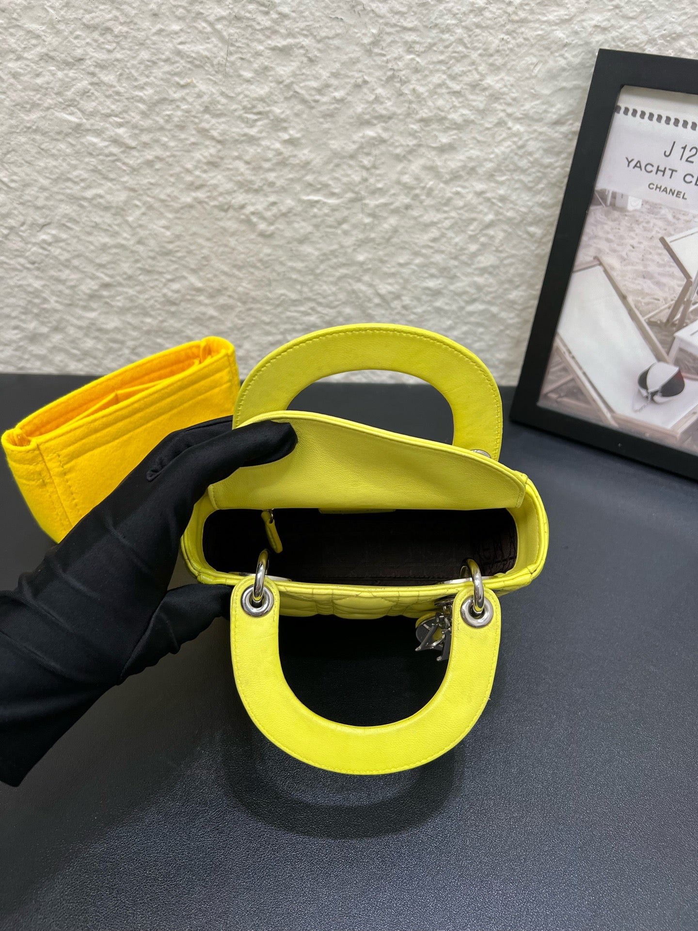 Dior - Lady Dior - Leather - Yellow - (mini)