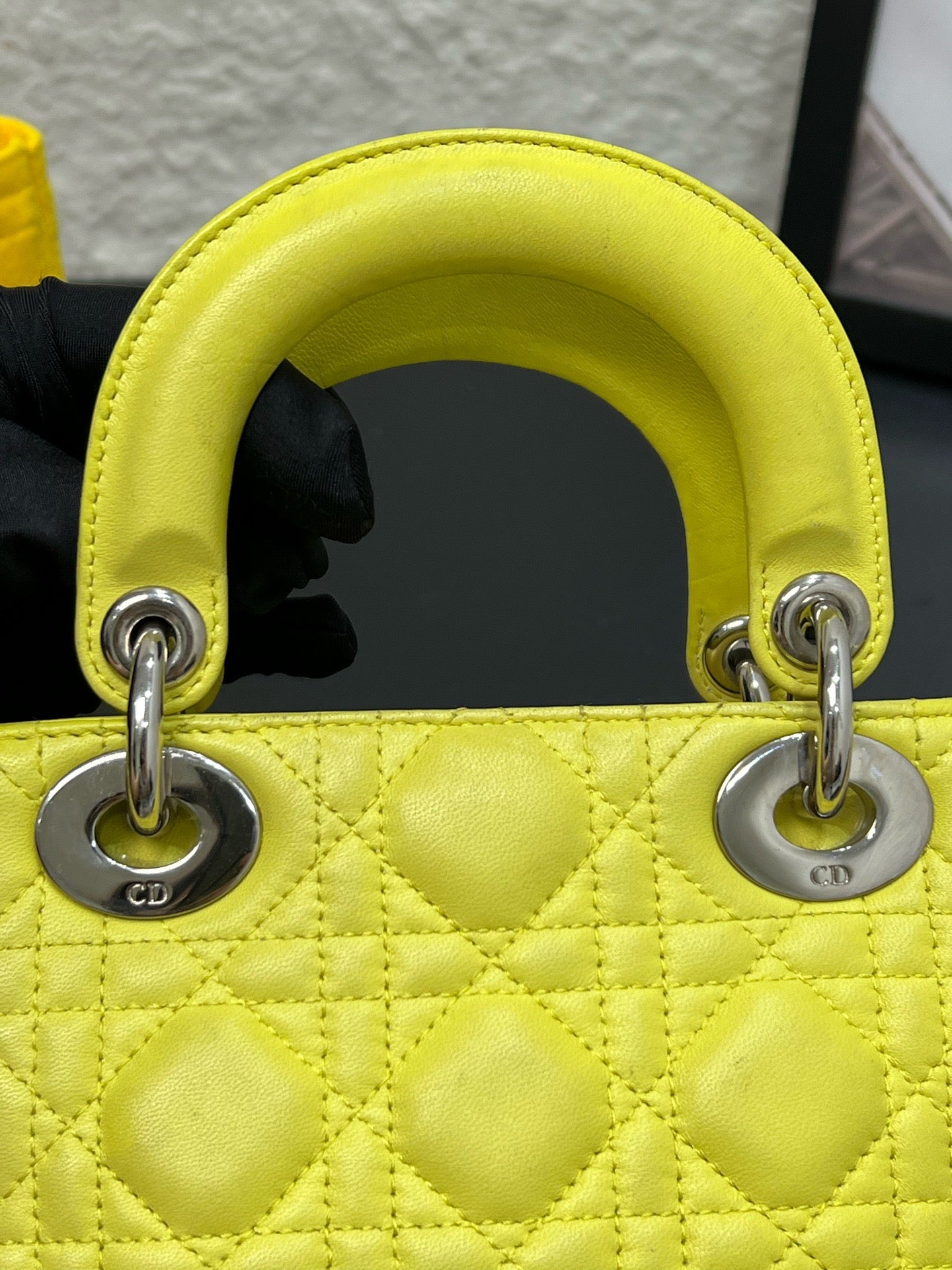 Dior - Lady Dior - Leather - Yellow - (mini)