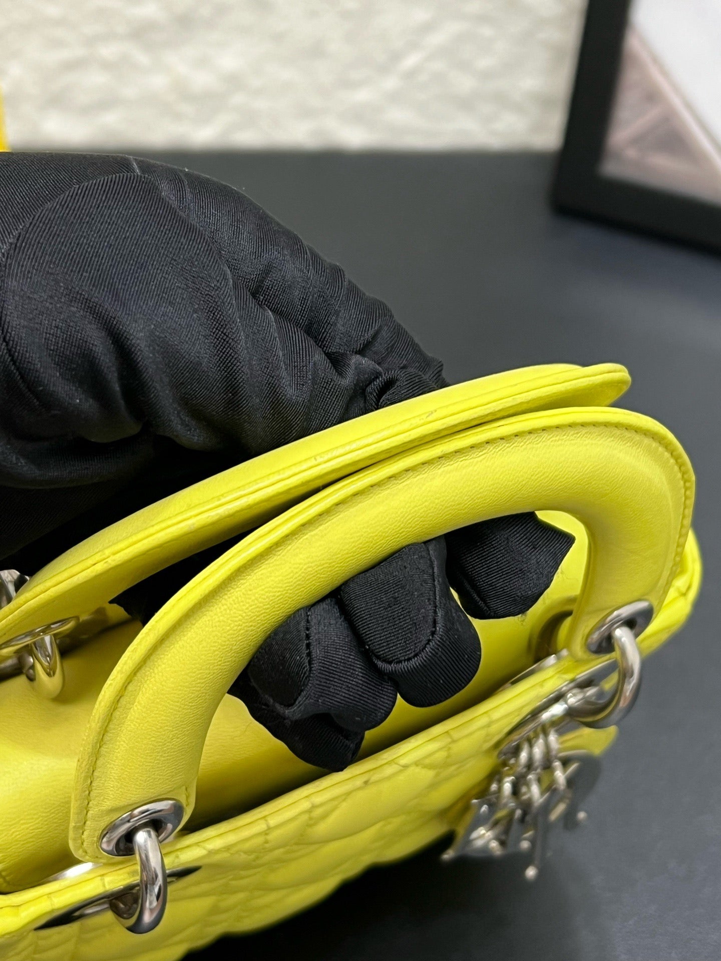 Dior - Lady Dior - Leather - Yellow - (mini)