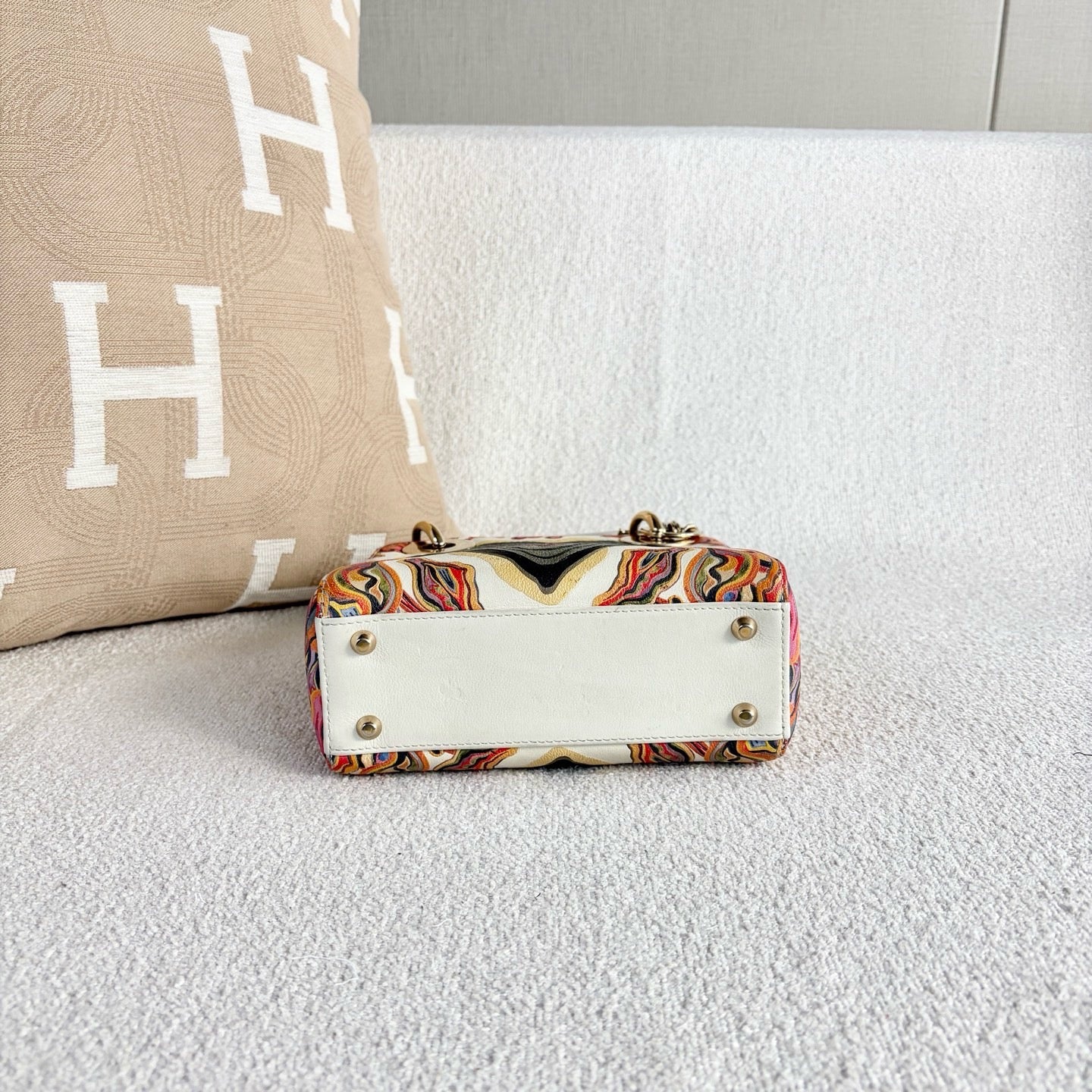 Dior - Lady Dior (Limited Edition Heart Graffiti) - Printed calfskin leather with smooth calfskin leather trim - Multicolour - (mini)