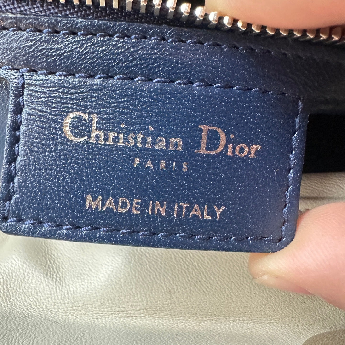 Dior - Lady Dior (Limited Edition Woven) - Tweed and Leather - Multicolour with Navy Accents - (Small)