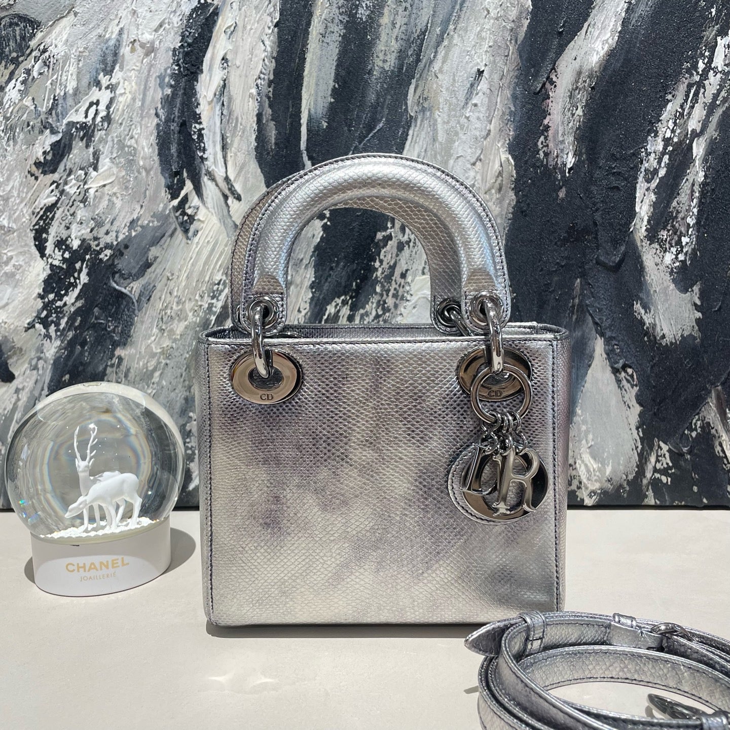 Dior - Lady Dior - Lizard - Silver - (mini)