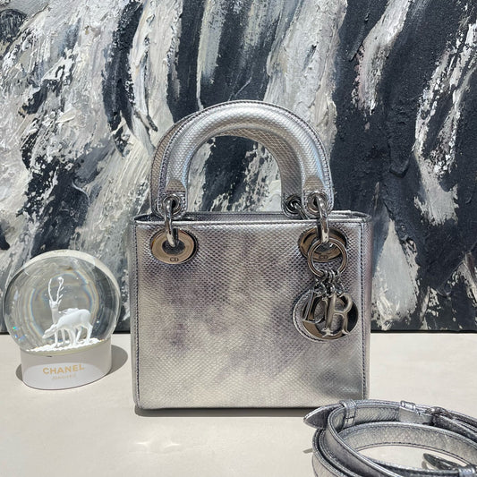 Dior - Lady Dior - Lizard - Silver - (mini)