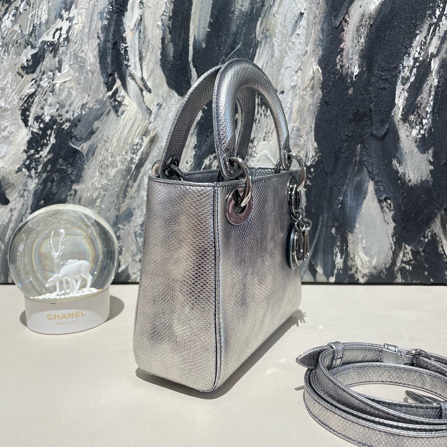Dior - Lady Dior - Lizard - Silver - (mini)