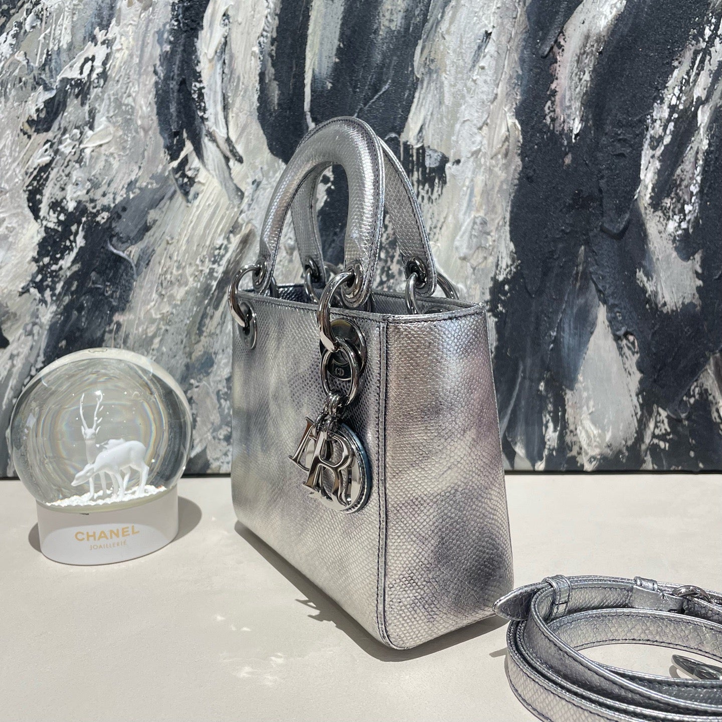 Dior - Lady Dior - Lizard - Silver - (mini)