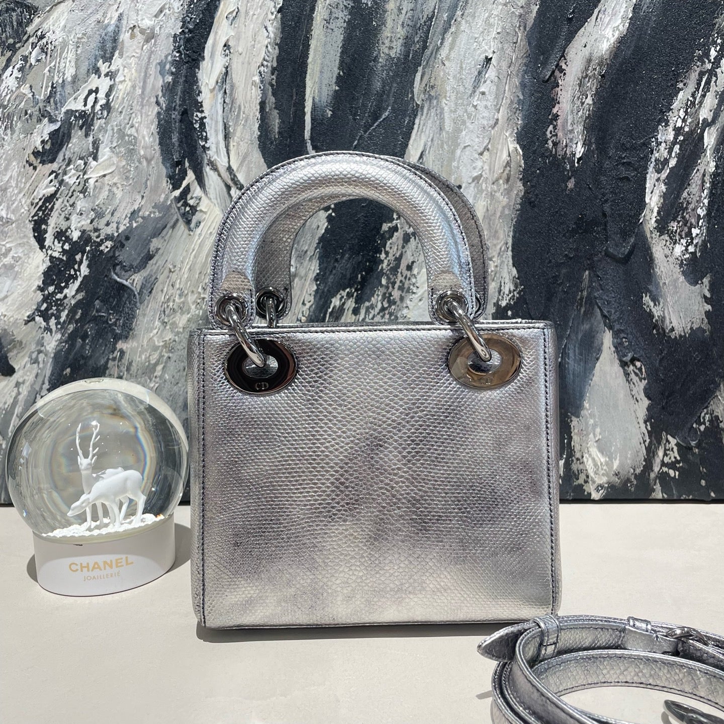 Dior - Lady Dior - Lizard - Silver - (mini)