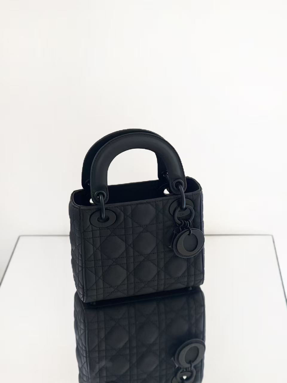 Dior - Lady Dior - Matte Calfskin Leather - Black - (mini)