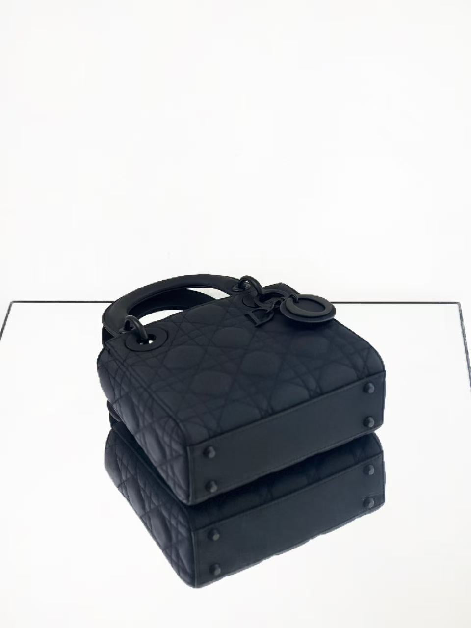 Dior - Lady Dior - Matte Calfskin Leather - Black - (mini)