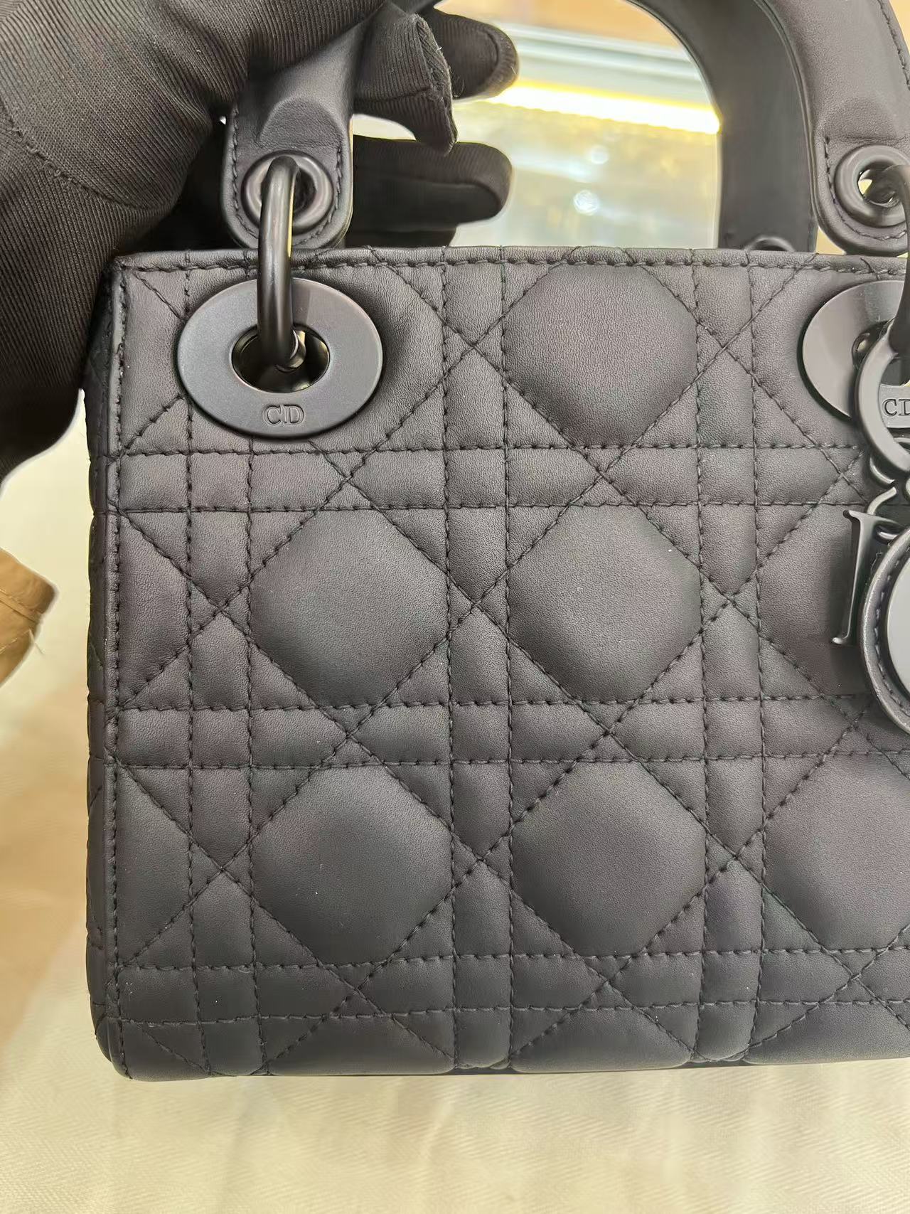 Dior - Lady Dior - Matte Calfskin Leather - Black - (mini)