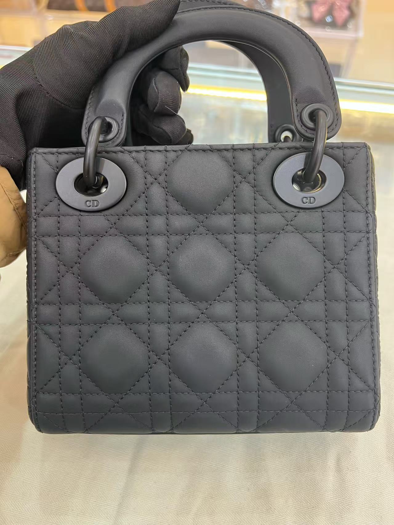 Dior - Lady Dior - Matte Calfskin Leather - Black - (mini)