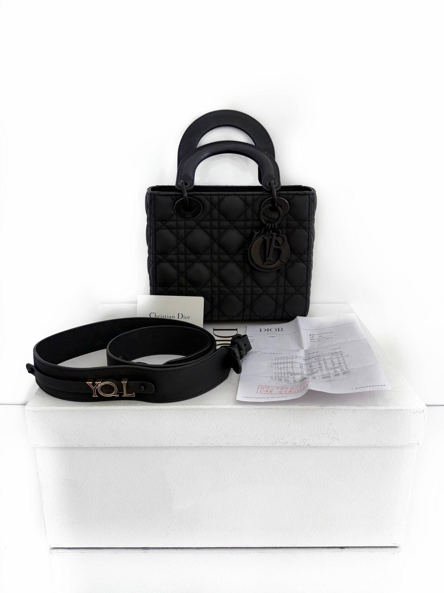 Dior - Lady Dior - Matte lambskin leather - Black - (small)