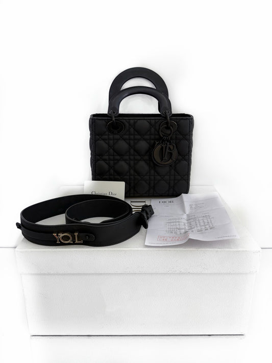 Dior - Lady Dior - Matte lambskin leather - Black - (small)