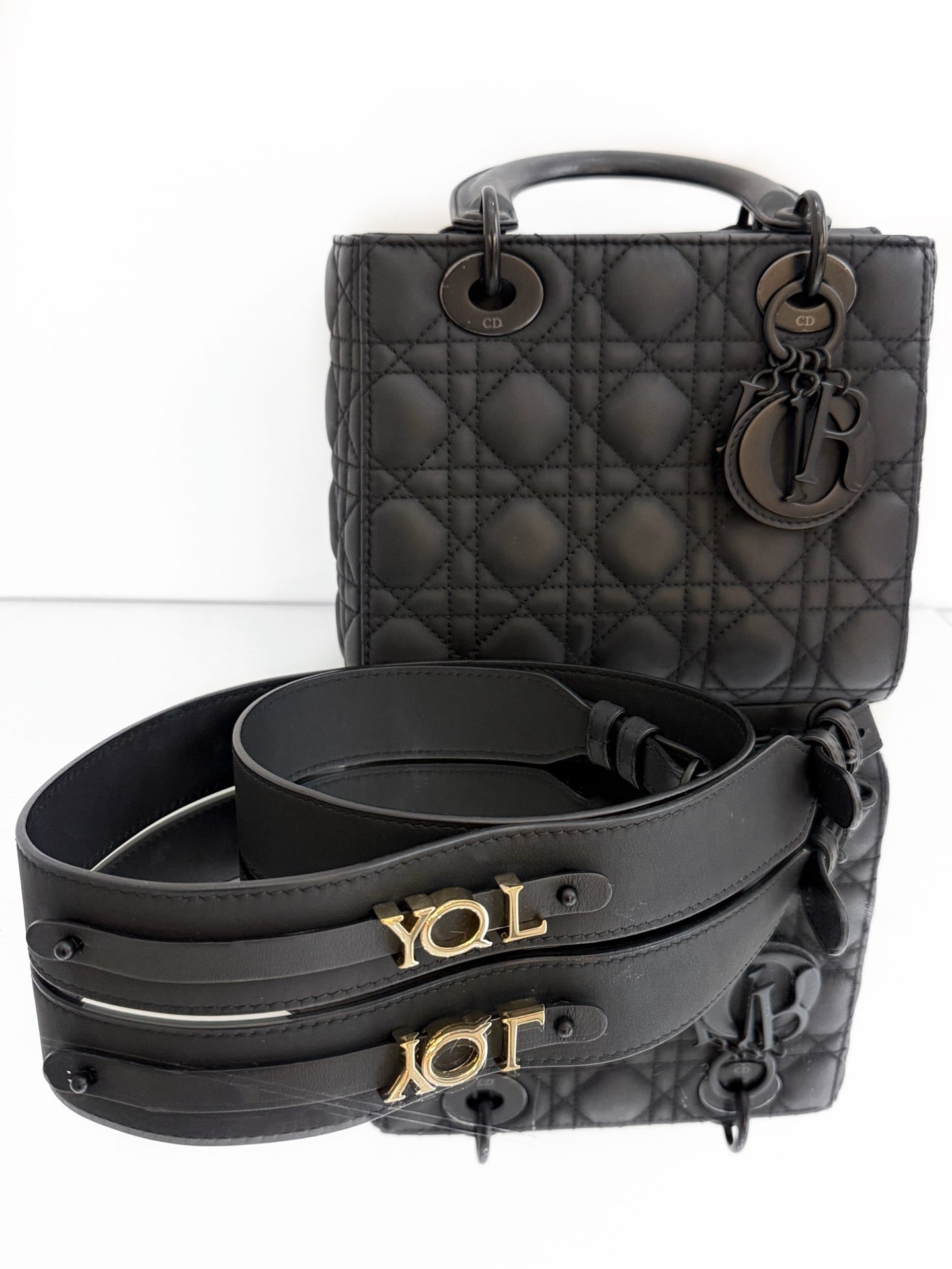 Dior - Lady Dior - Matte lambskin leather - Black - (small)