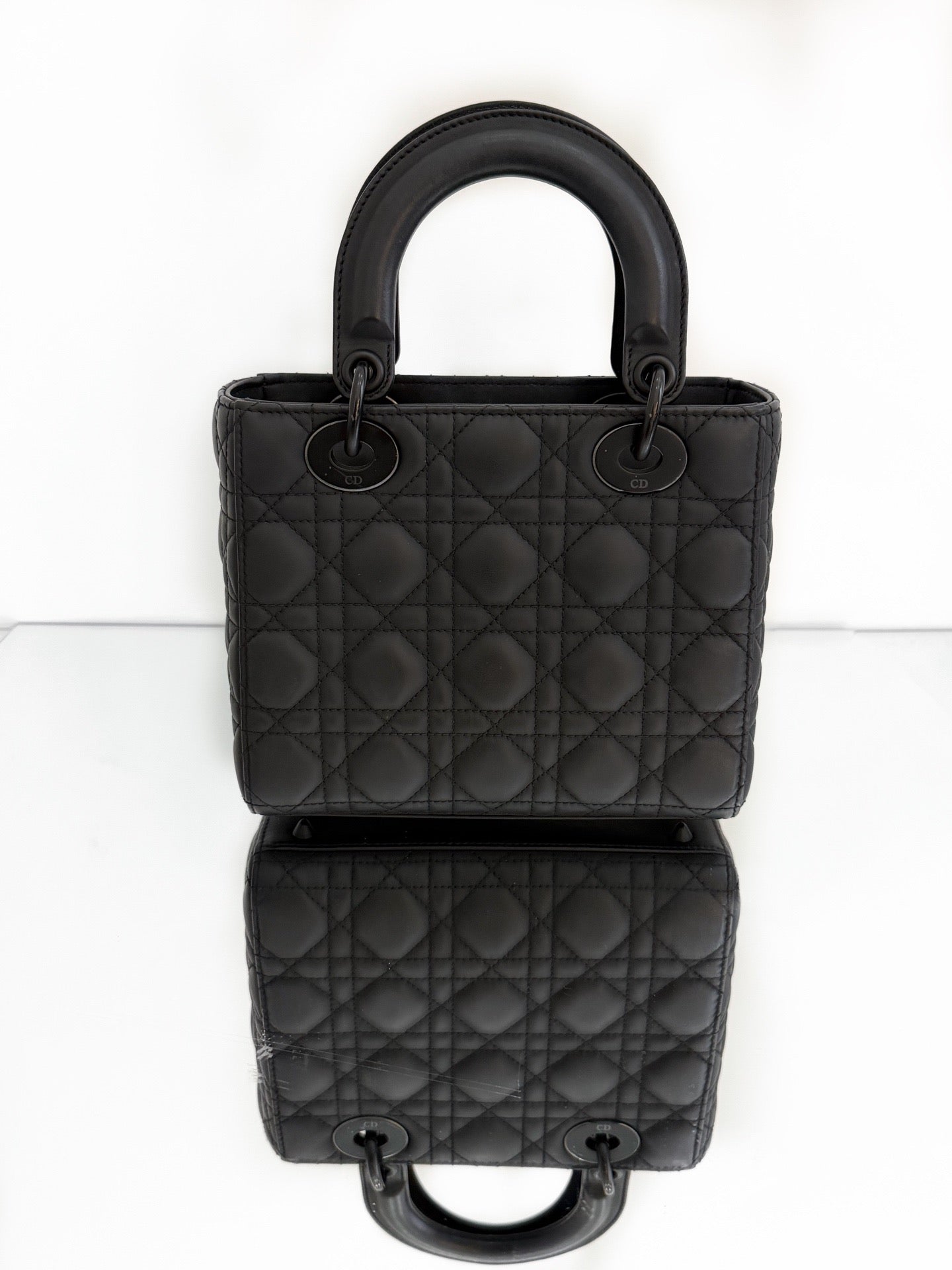 Dior - Lady Dior - Matte lambskin leather - Black - (small)