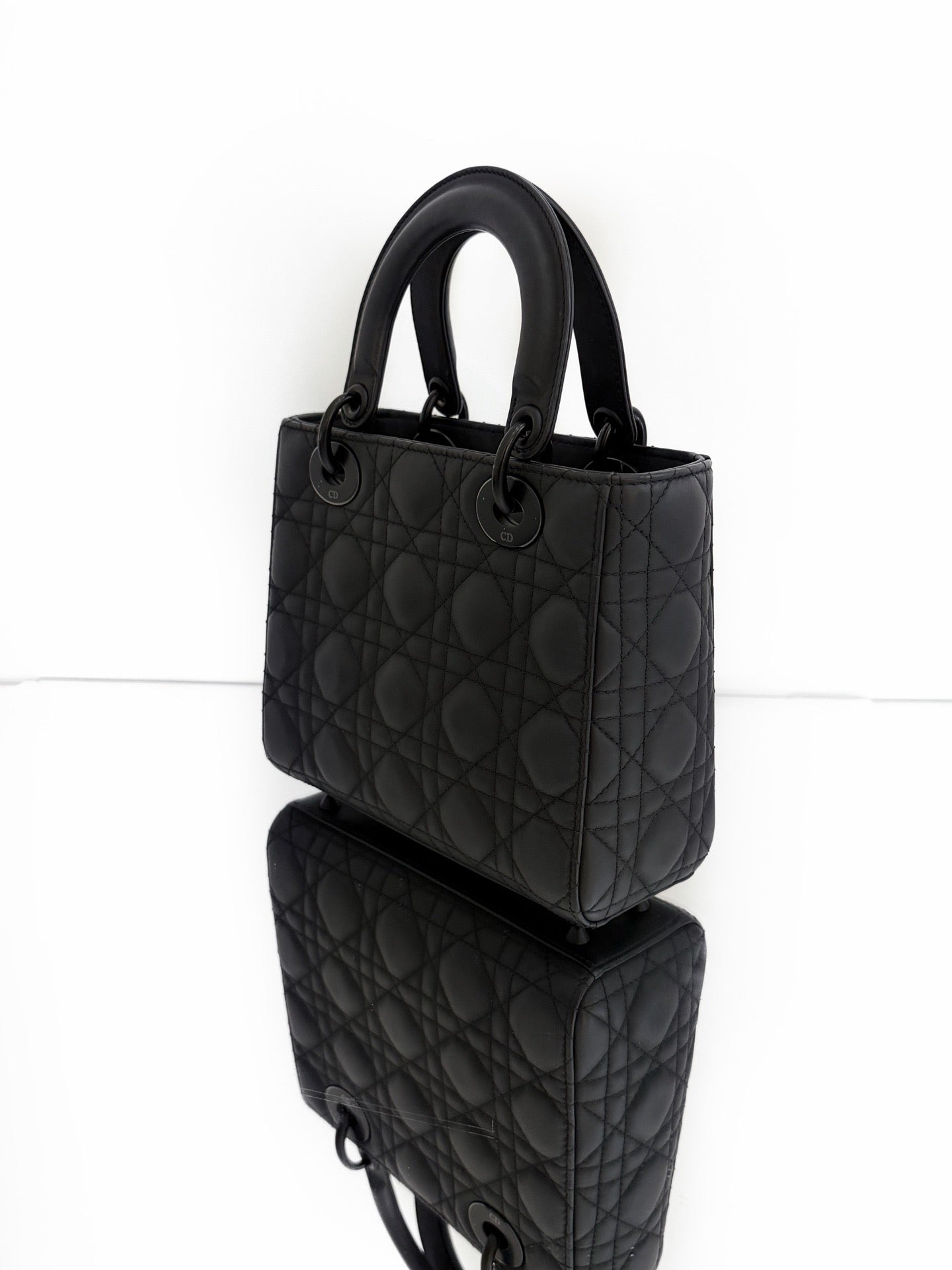 Dior - Lady Dior - Matte lambskin leather - Black - (small)