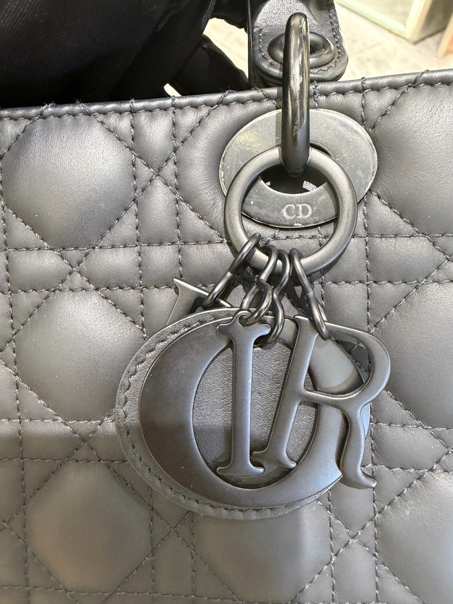 Dior - Lady Dior - Matte lambskin leather - Black - (small)