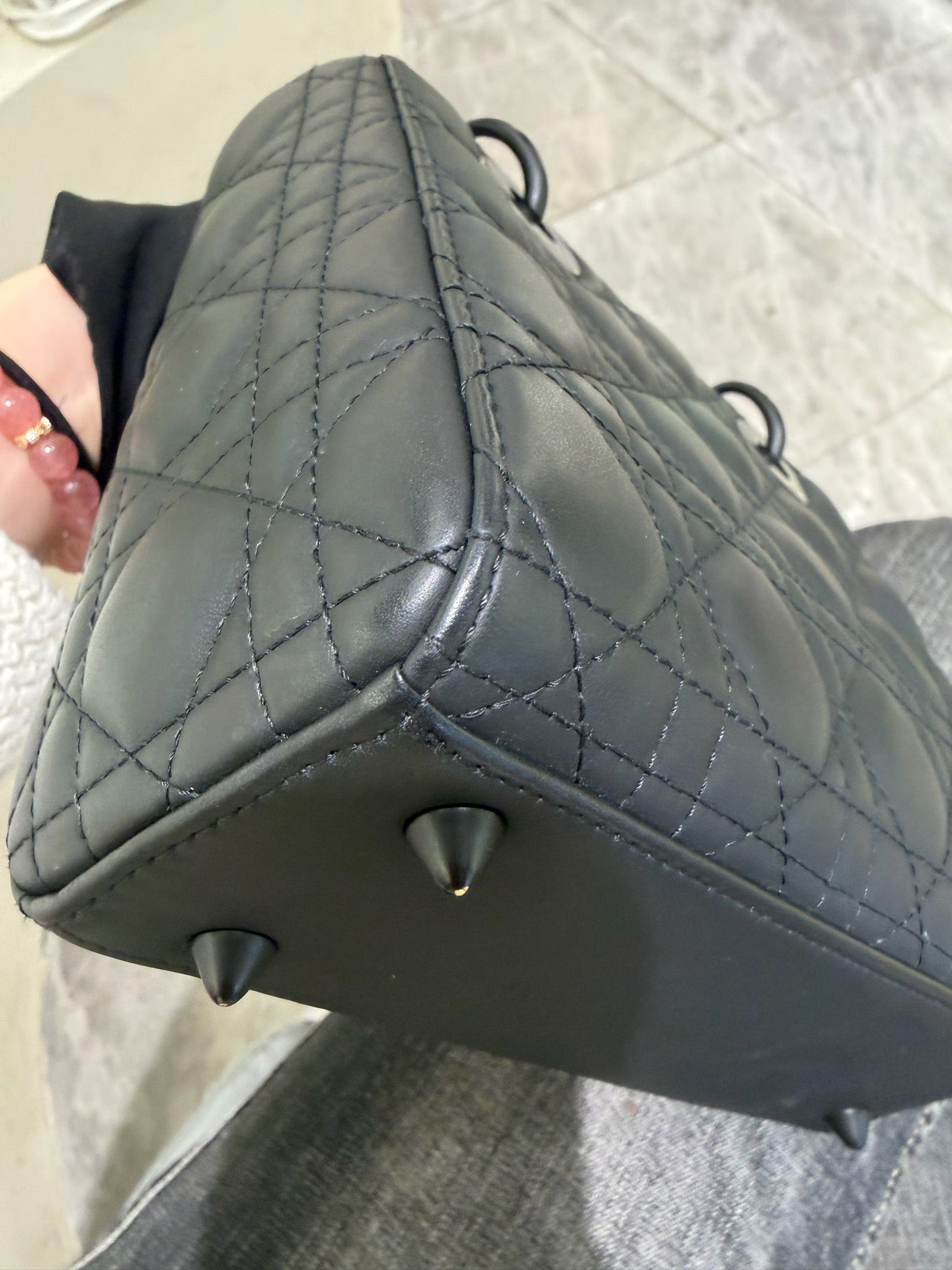 Dior - Lady Dior - Matte lambskin leather - Black - (small)